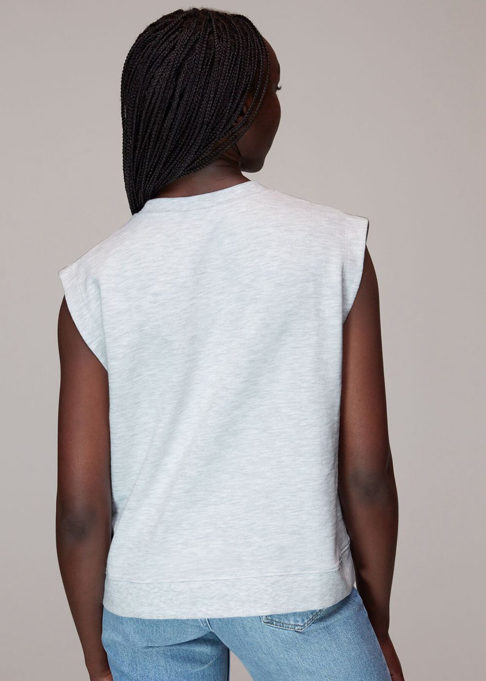 Whistles Alora Sweat Vest Top Grey | US-31058POYT