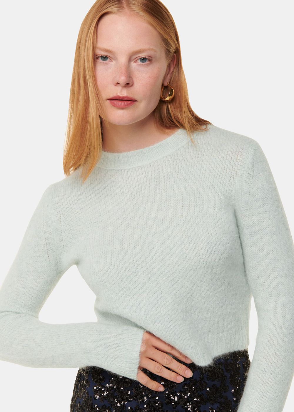 Whistles Alpaca Mix Fluffy Knitwear Mint | US-94362MYSO