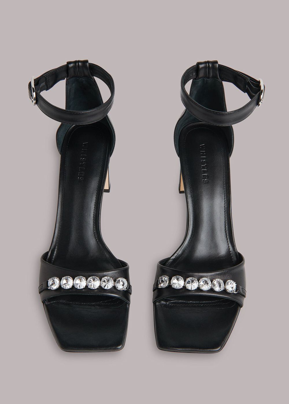 Whistles Alsie Jewelled Evening Heels Black | US-72819TREP