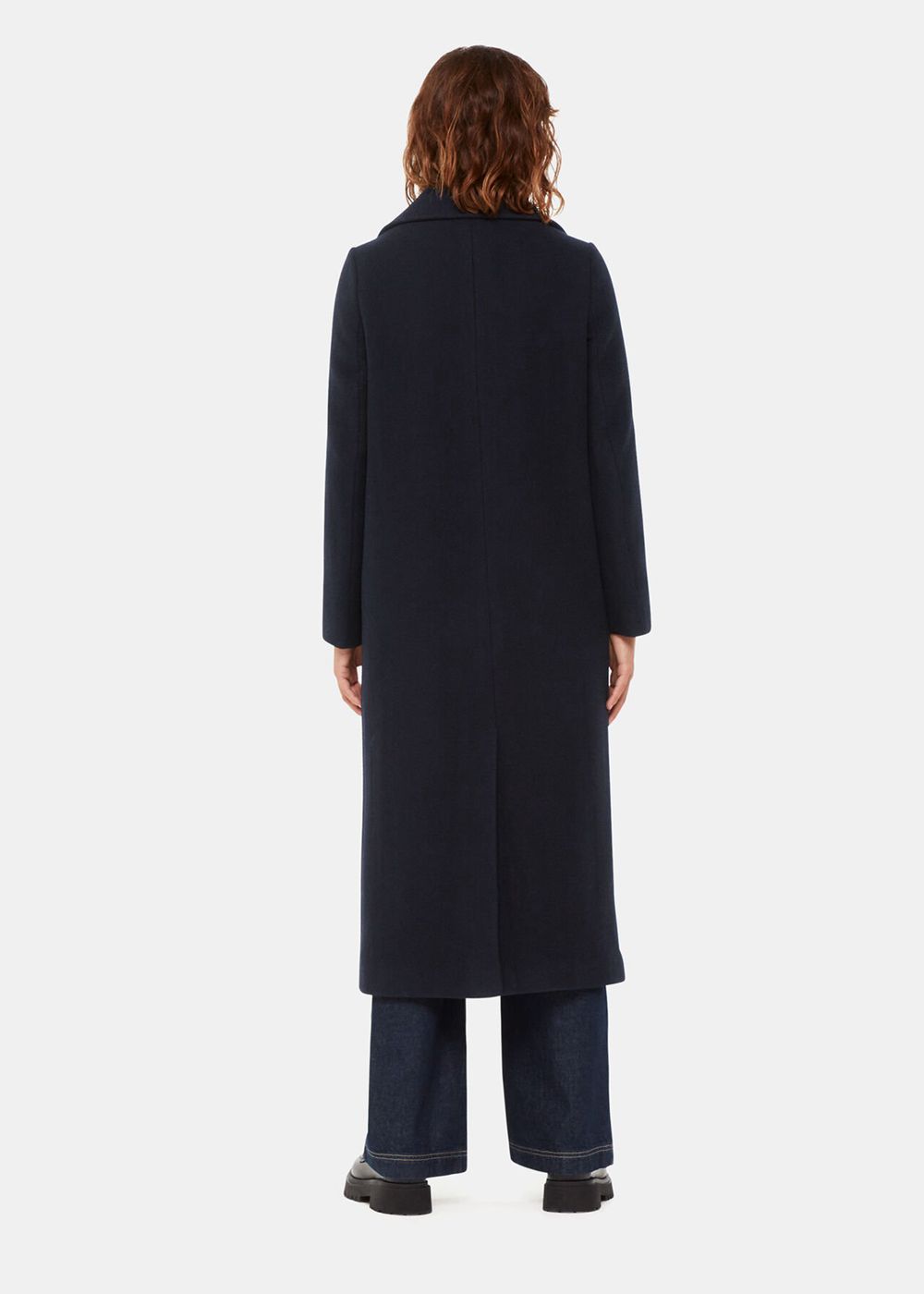 Whistles Amalia Longline Coat Navy | US-10537OJTC