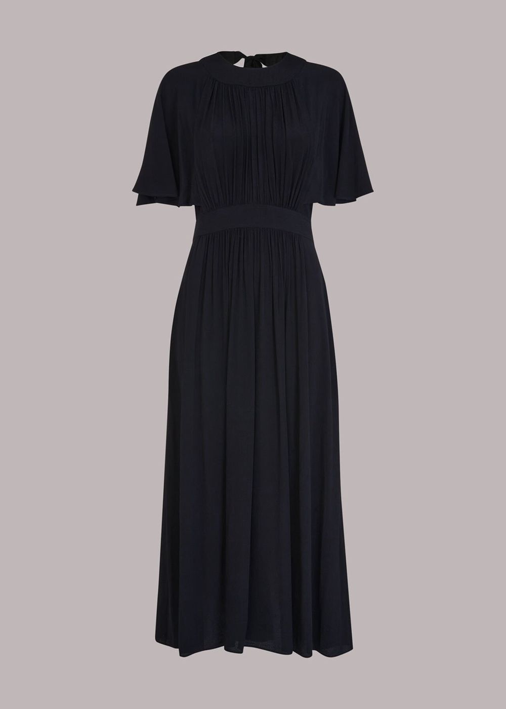 Whistles Amelia Cape Sleeve Dress Black | US-01374CLDY