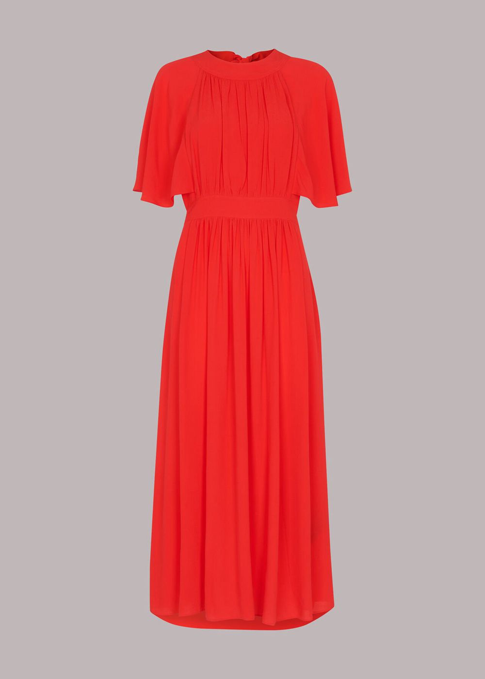 Whistles Amelia Cape Sleeve Dress Red | US-15248FVMC