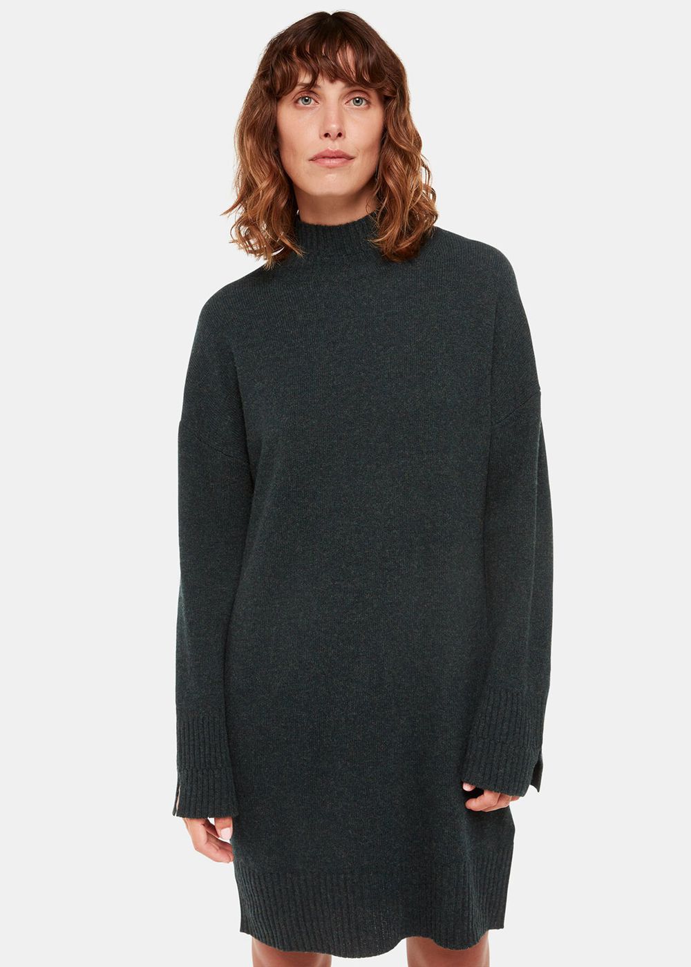 Whistles Amelia Wool Knitted Dress Green | US-95281SXNZ