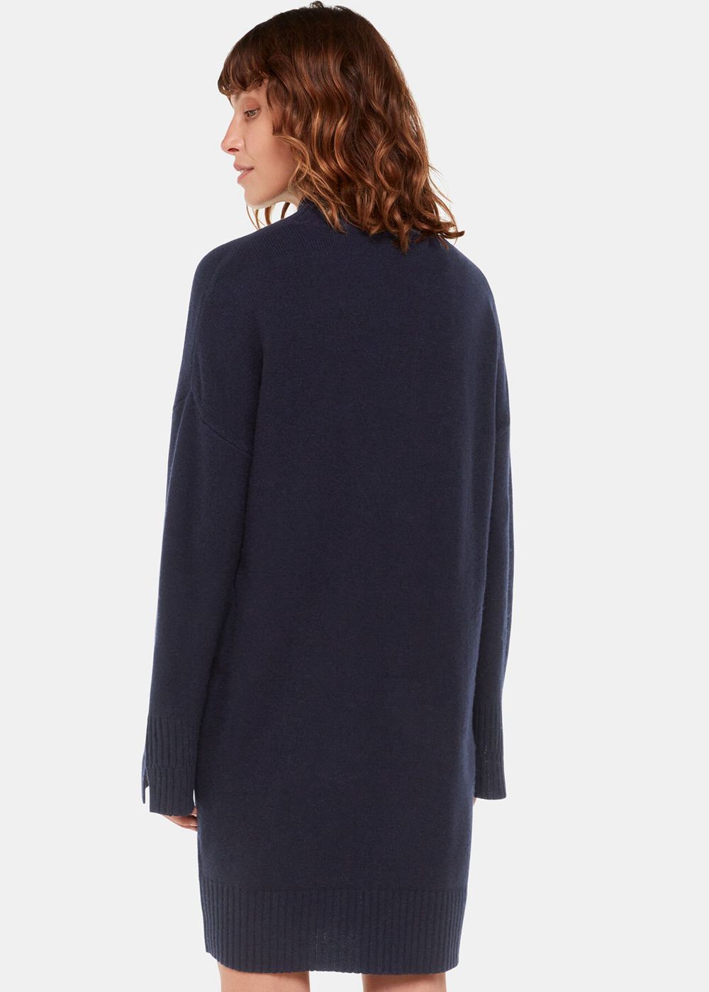 Whistles Amelia Wool Knitted Dress Navy | US-67928JMPZ