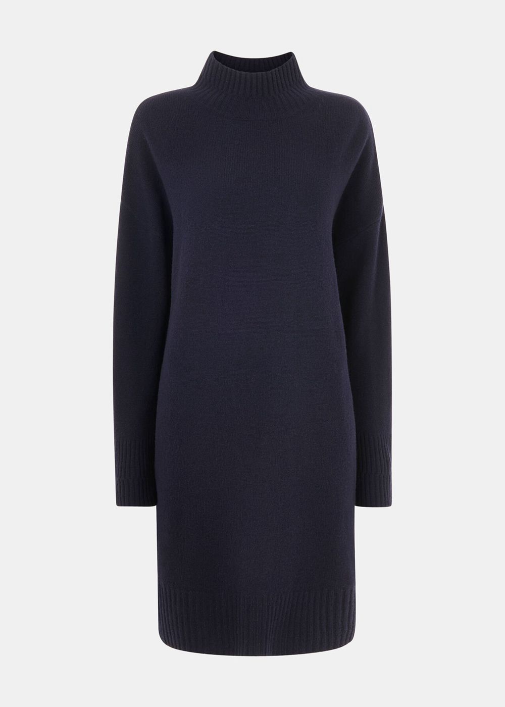 Whistles Amelia Wool Knitted Dress Navy | US-67928JMPZ