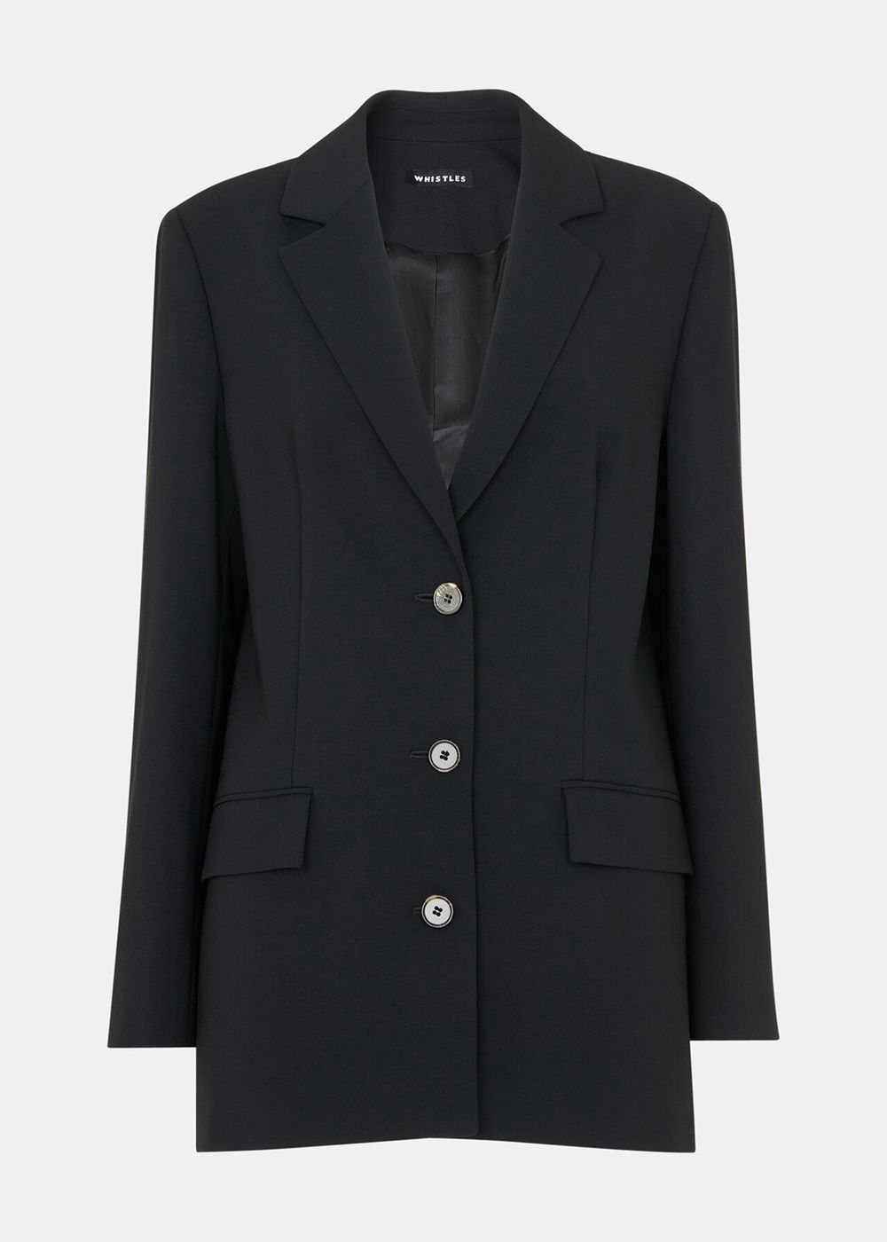 Whistles Amelie Wool Blend Blazer Black | US-62059HCSV