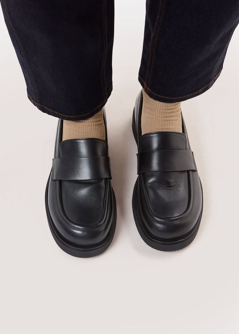 Whistles Ames Chunky Loafers Black | US-79461ATUI