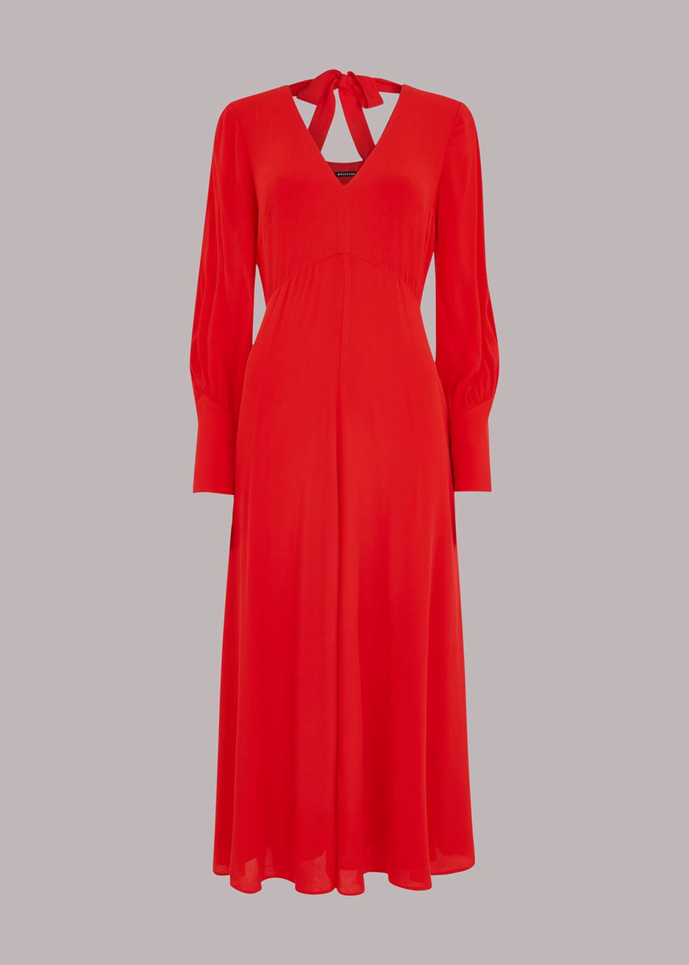 Whistles Amira Tie Detail Dress Red | US-64351EQBR