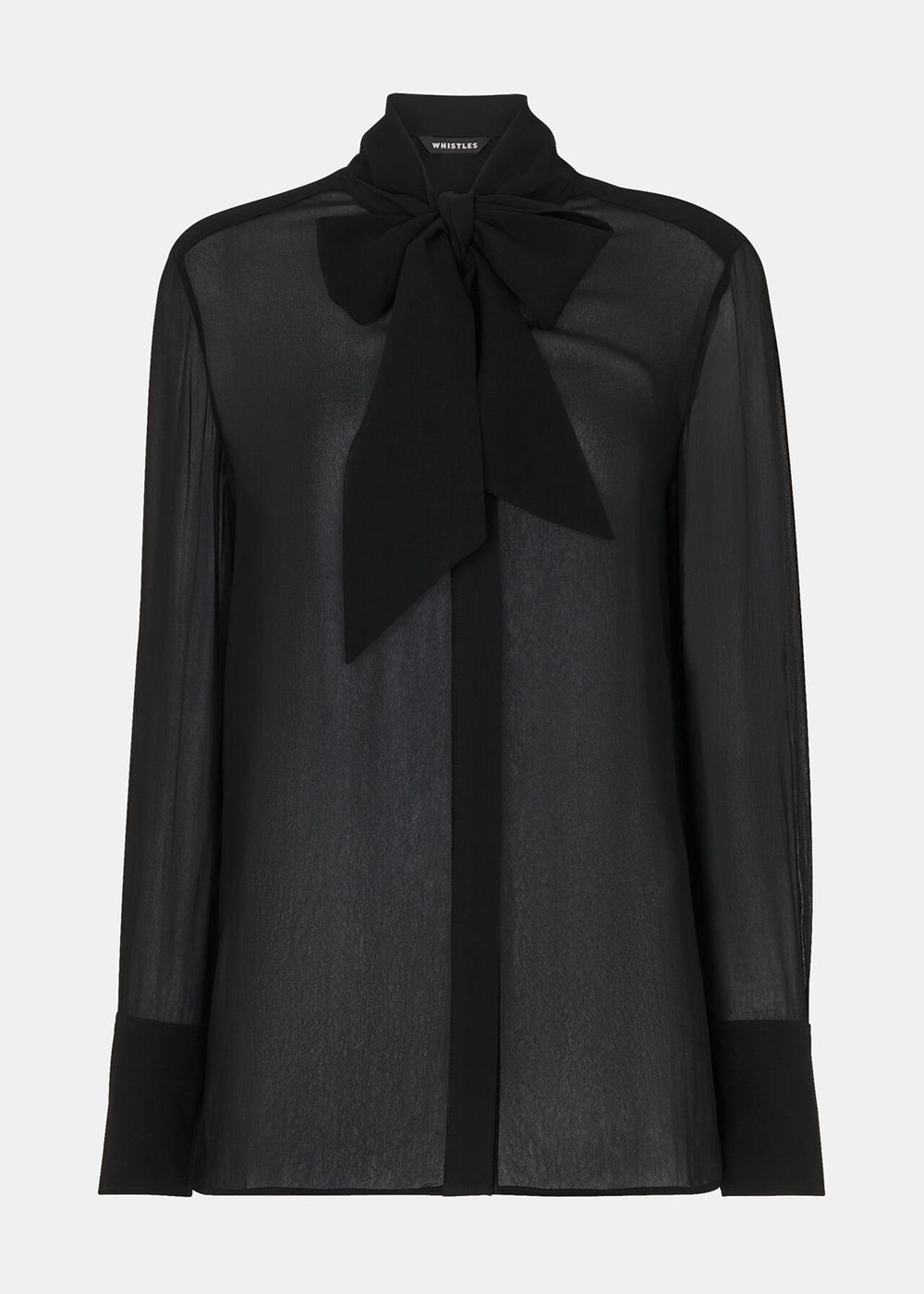 Whistles Amy Tie Detail Blouse Black | US-71423GPHI