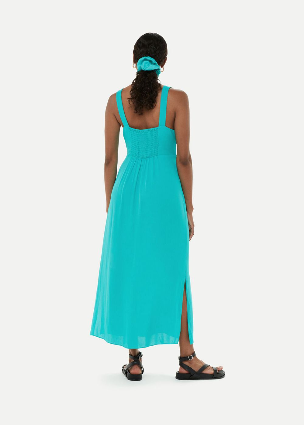 Whistles Andie Button Dress Turquoise | US-20549CQGH