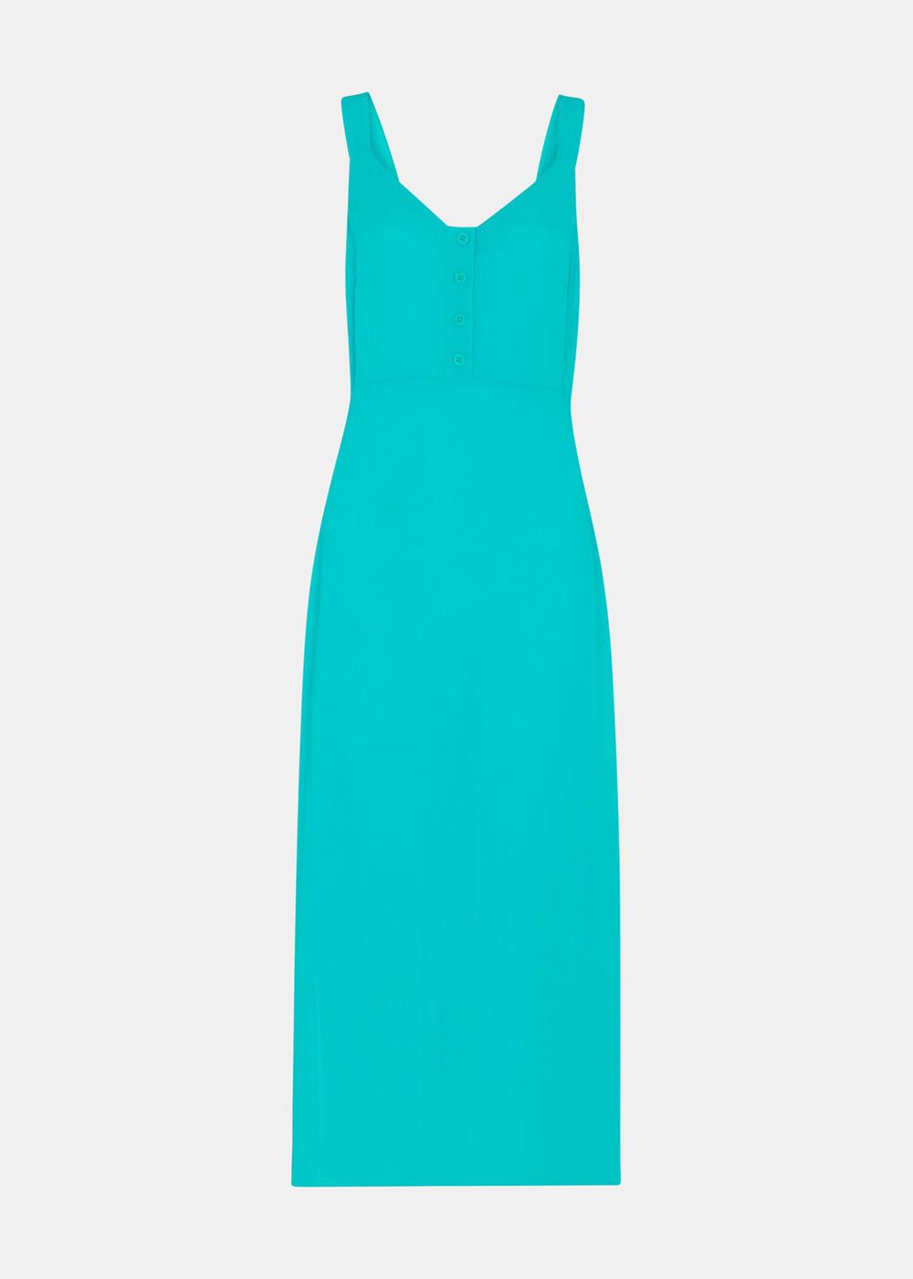 Whistles Andie Button Dress Turquoise | US-20549CQGH