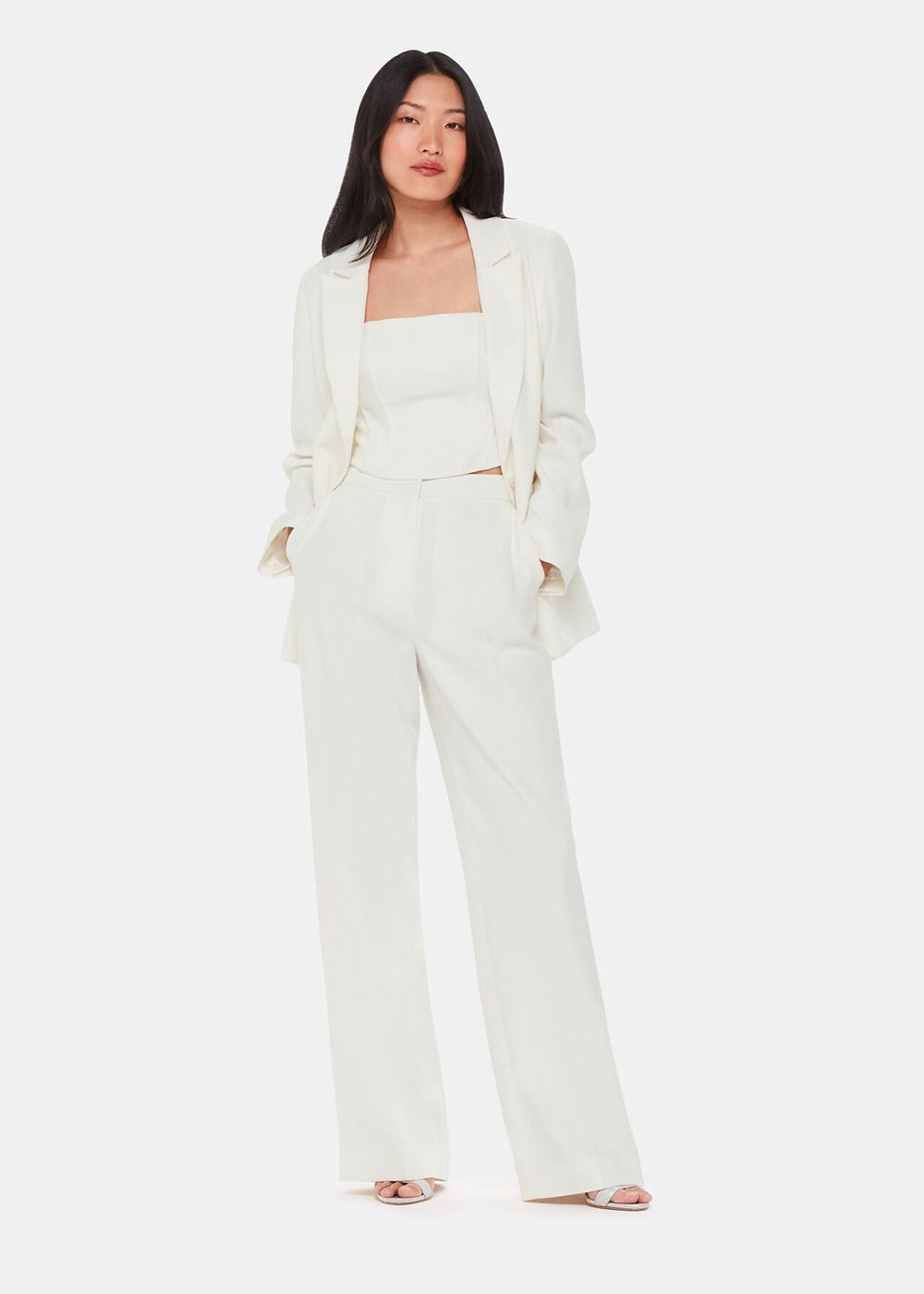 Whistles Andie Wedding Blazer White / Multicolor | US-37210GABE