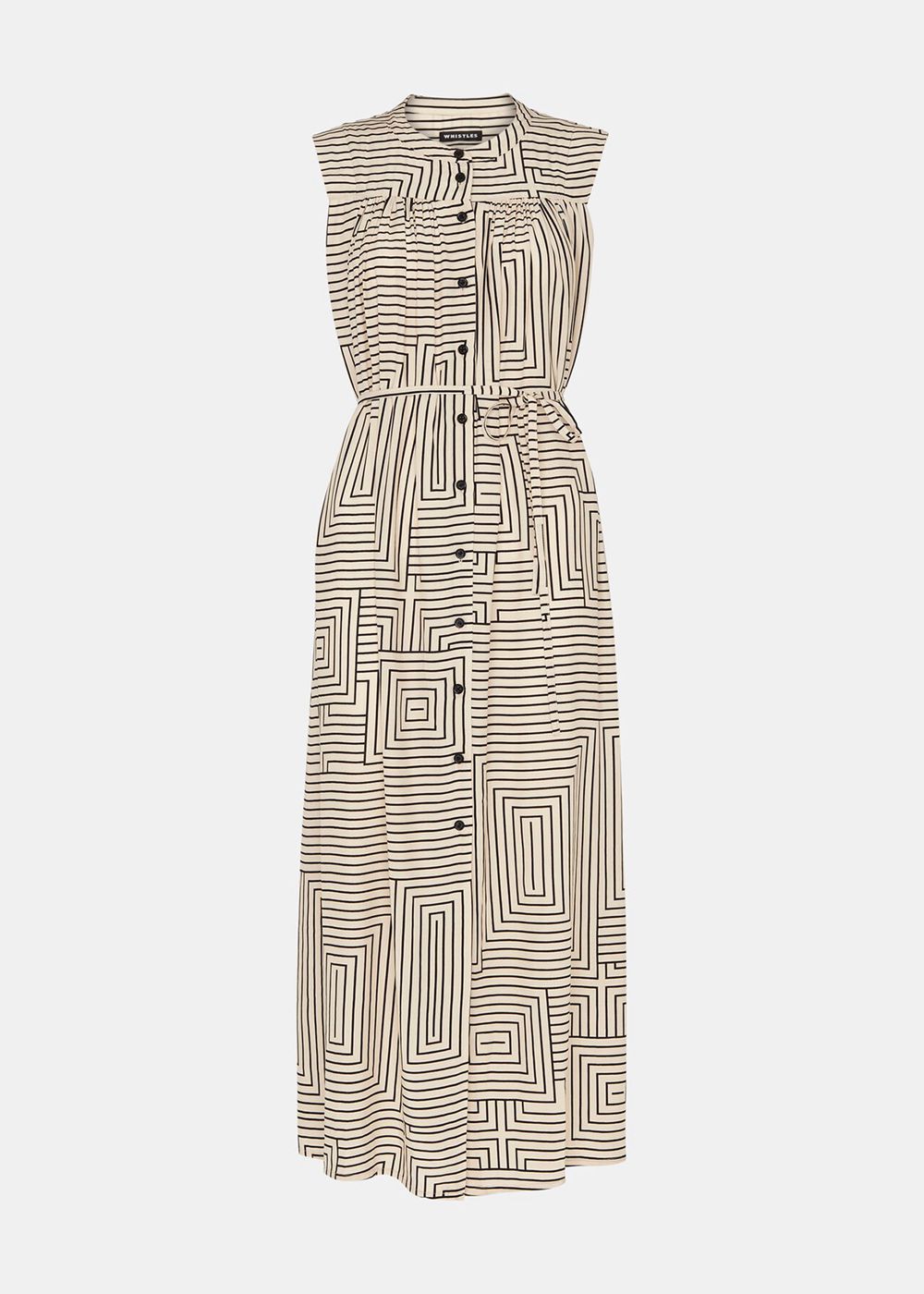 Whistles Angled Stripe Ilana Dress White / Multicolor | US-37851ANFT