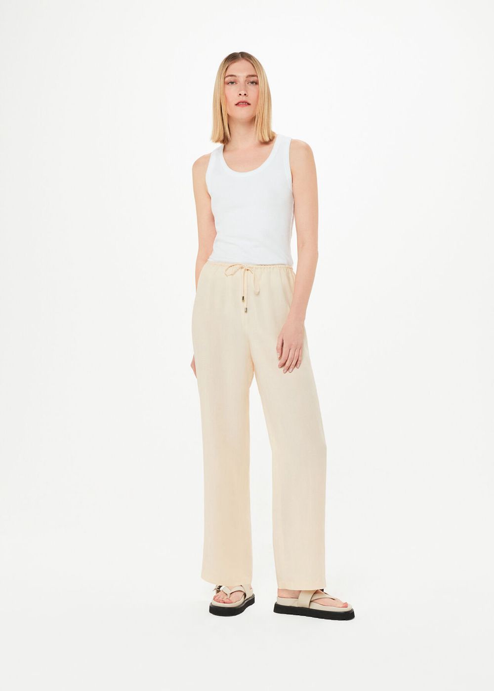 Whistles Anika Tie Front Pants White / Multicolor | US-76482BPYK