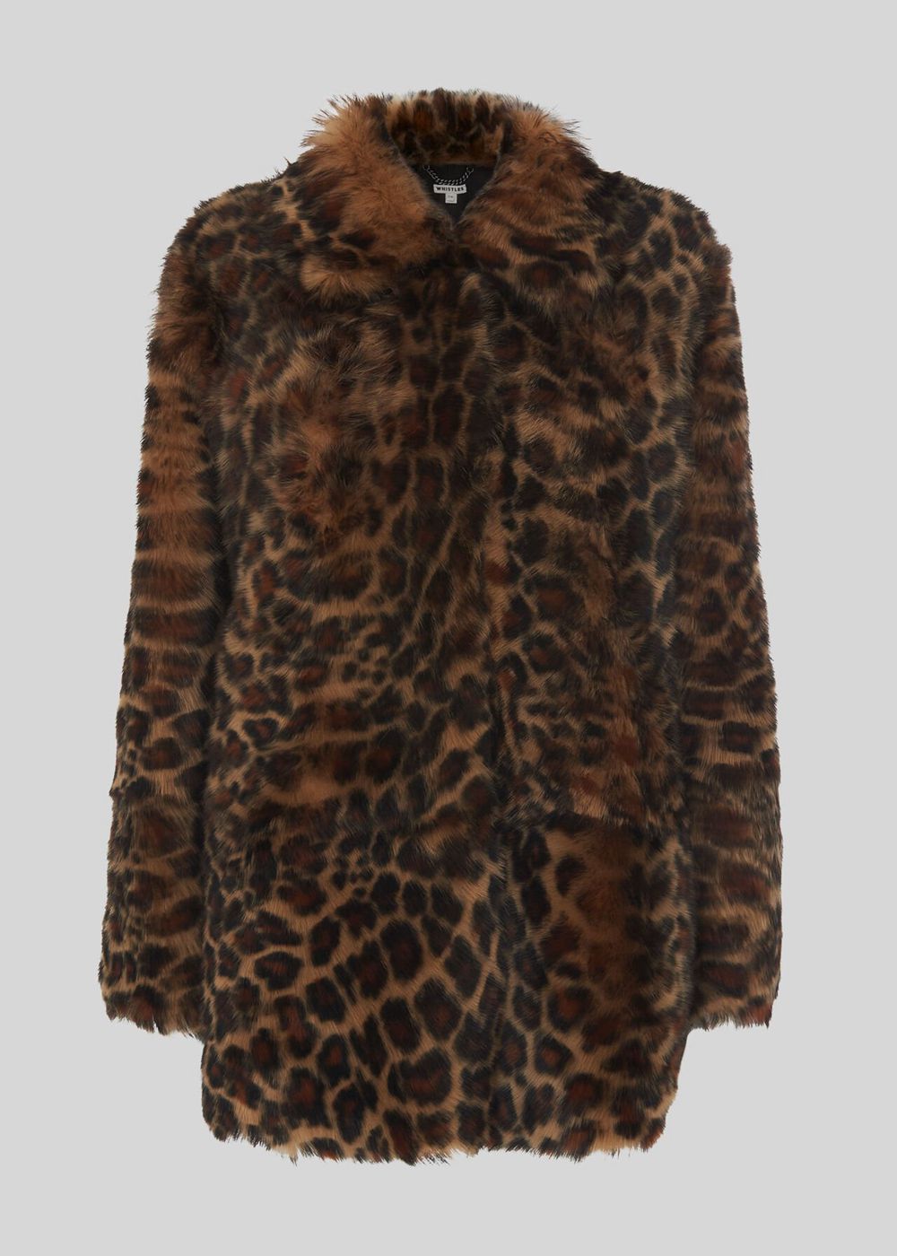 Whistles Animal Alba Shearling Coat Leopard | US-79236GYQO