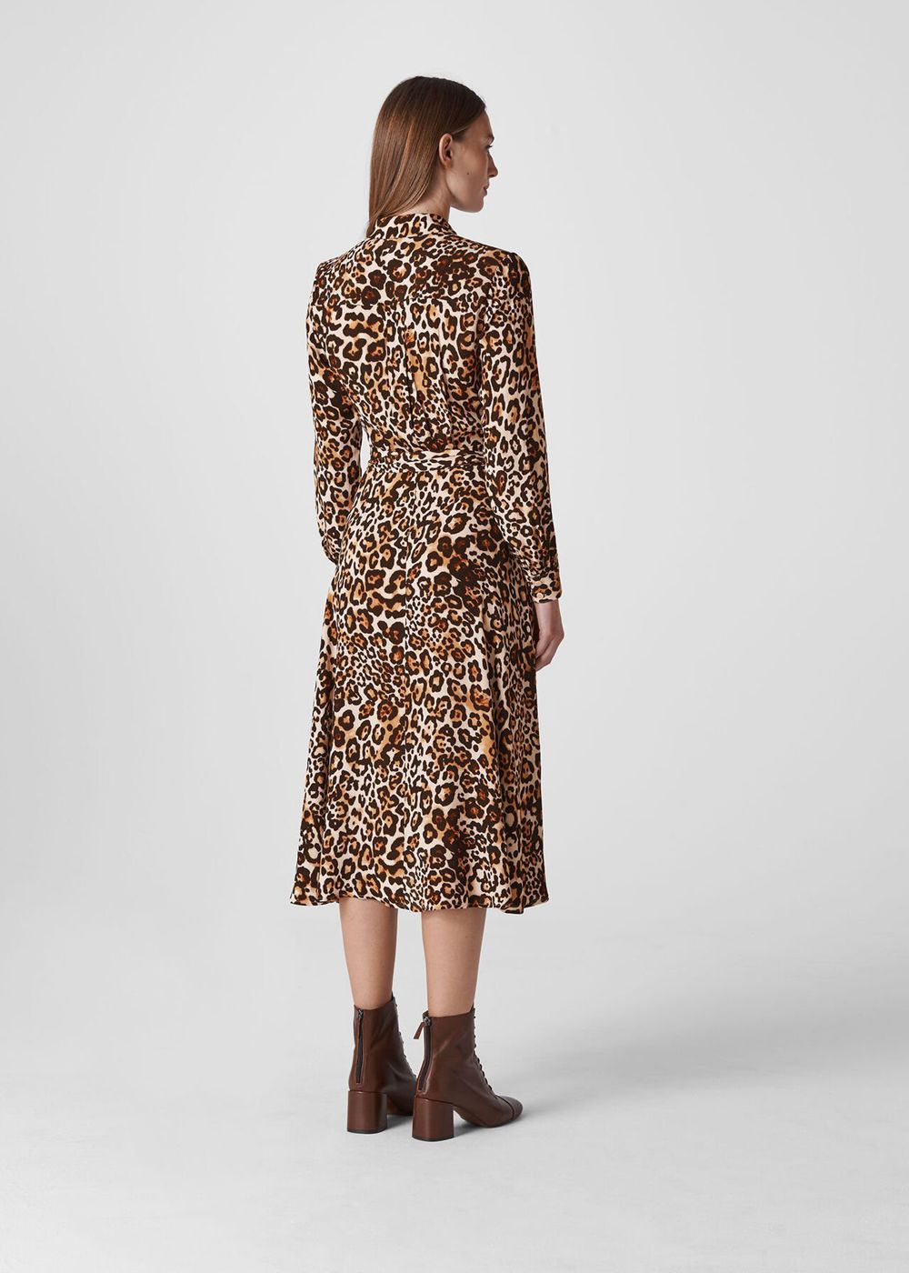 Whistles Animal Print Esme Dress Leopard | US-83175BHUN