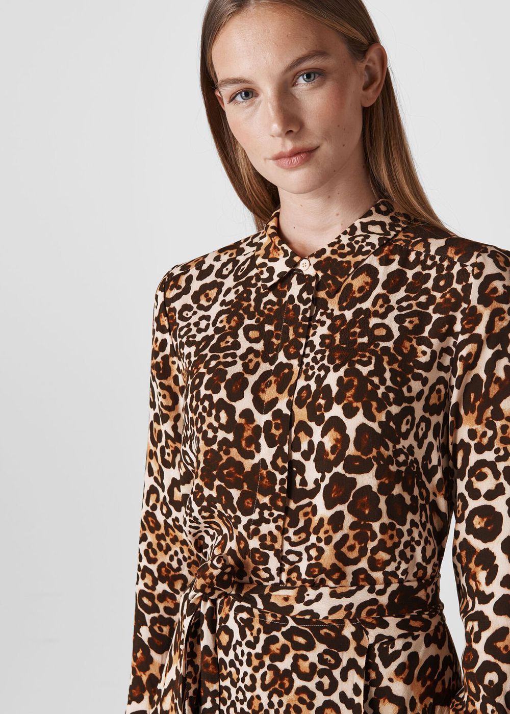 Whistles Animal Print Esme Dress Leopard | US-83175BHUN