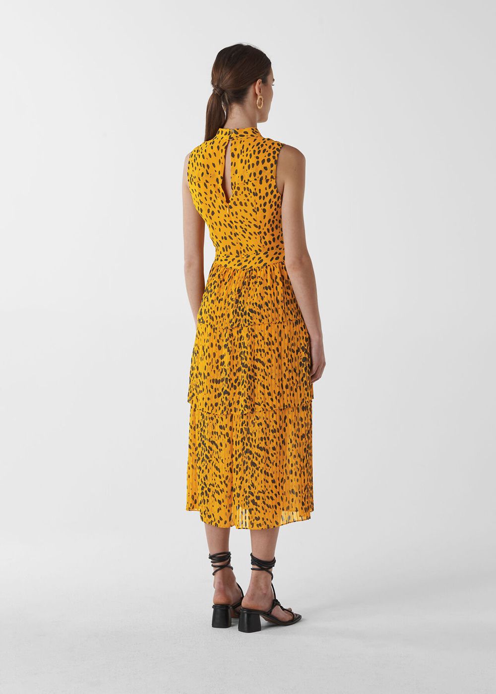 Whistles Animal Print Tiered Dress Yellow / Multicolor | US-80496PCLZ