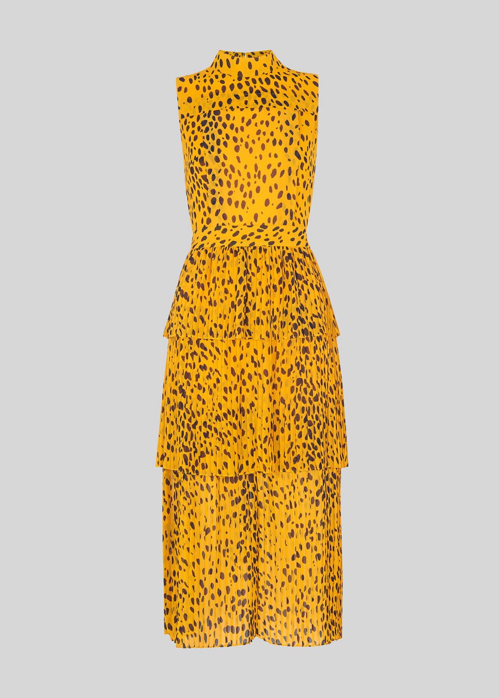 Whistles Animal Print Tiered Dress Yellow / Multicolor | US-80496PCLZ