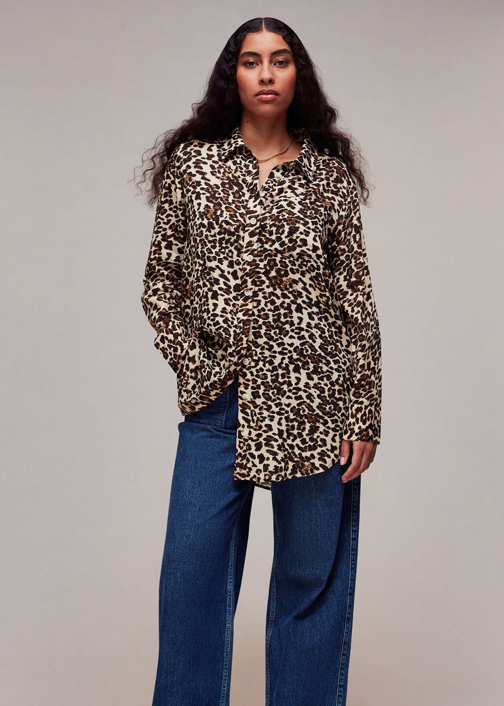 Whistles Animal Printed Beach Shirts Leopard | US-45871ODIP