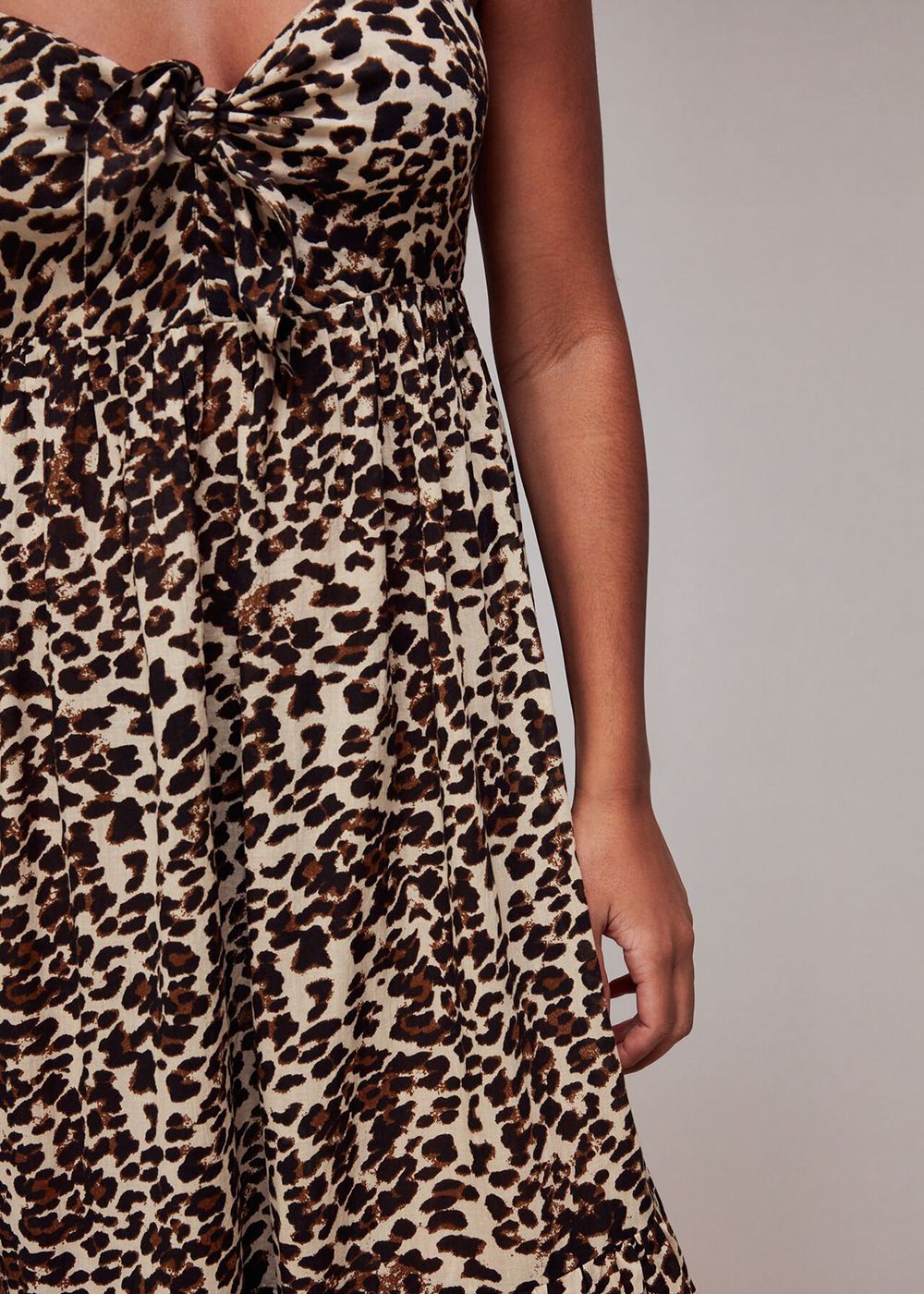 Whistles Animal Tie Front Beach Dress Leopard | US-92301MUZB