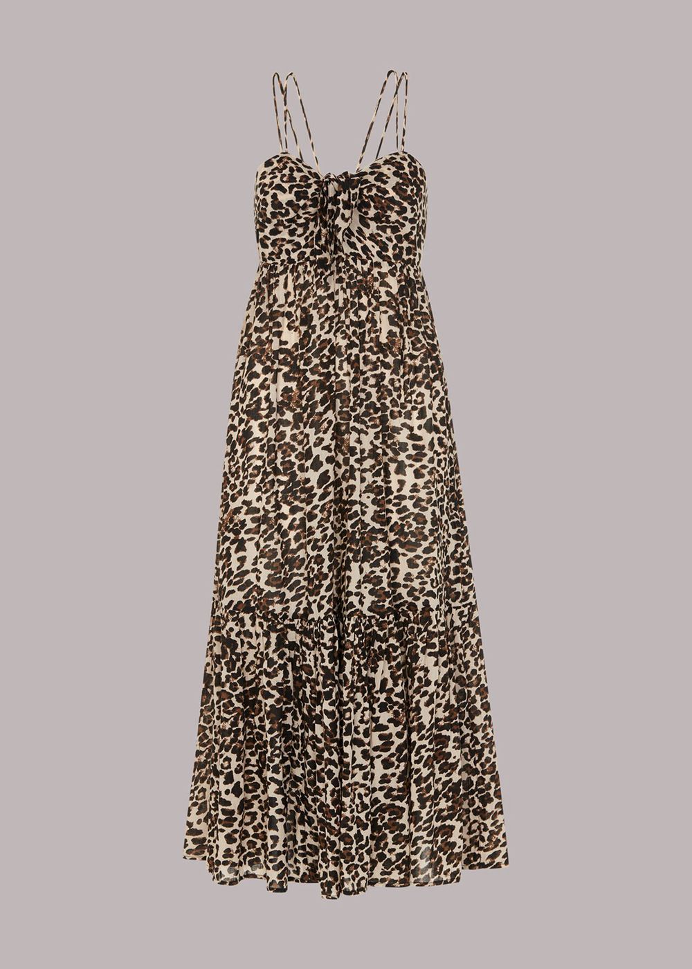 Whistles Animal Tie Front Beach Dress Leopard | US-92301MUZB