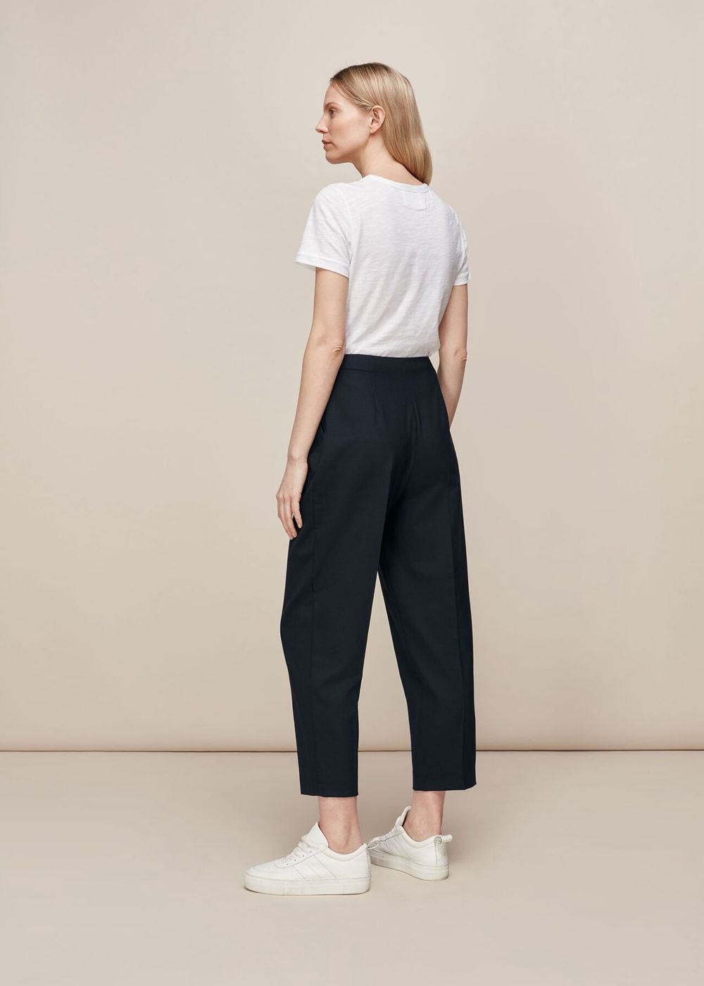 Whistles Anita High Waist Pants Navy | US-80279EHPV