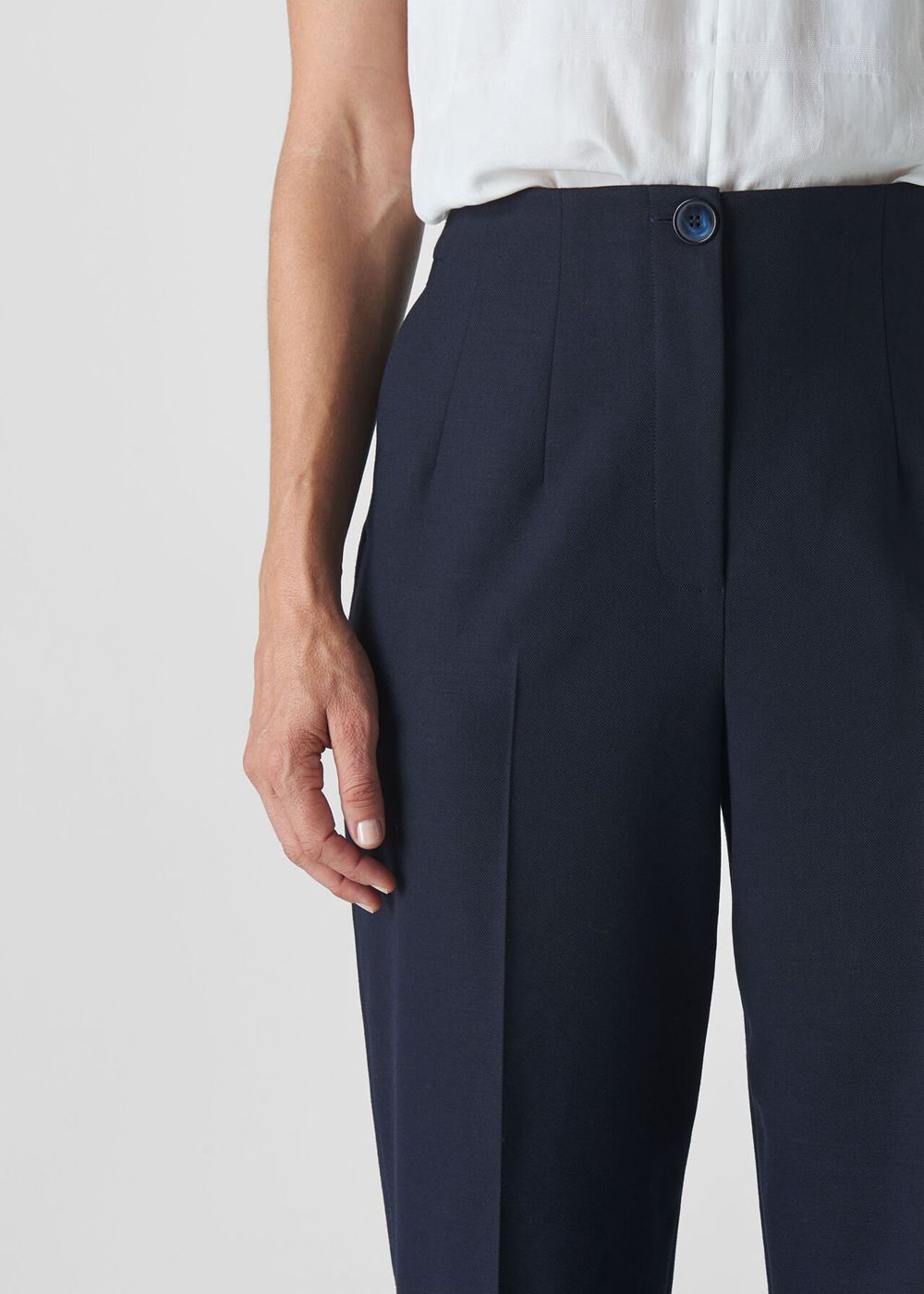 Whistles Anita High Waist Pants Navy | US-80279EHPV