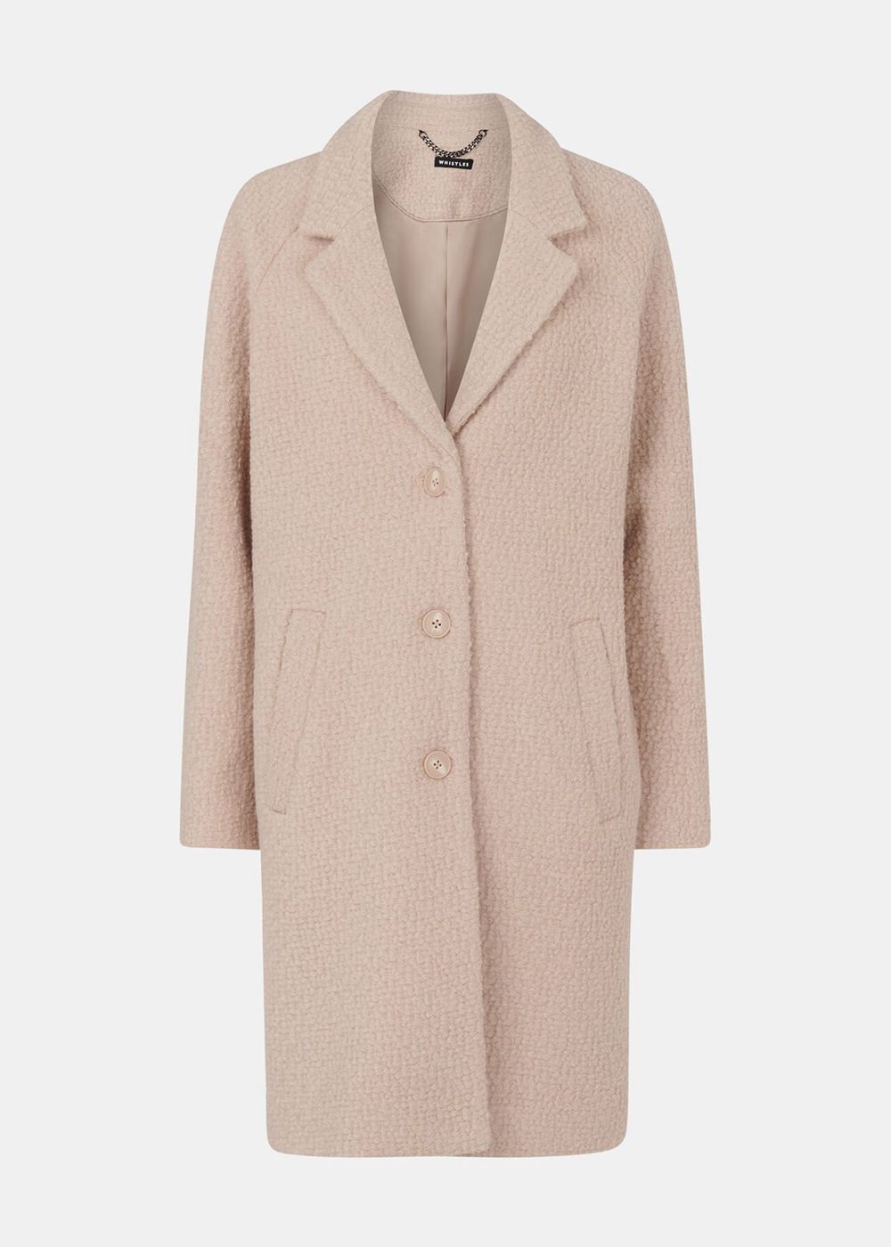 Whistles Anita Wool Boucle Coat Beige | US-84197GYED