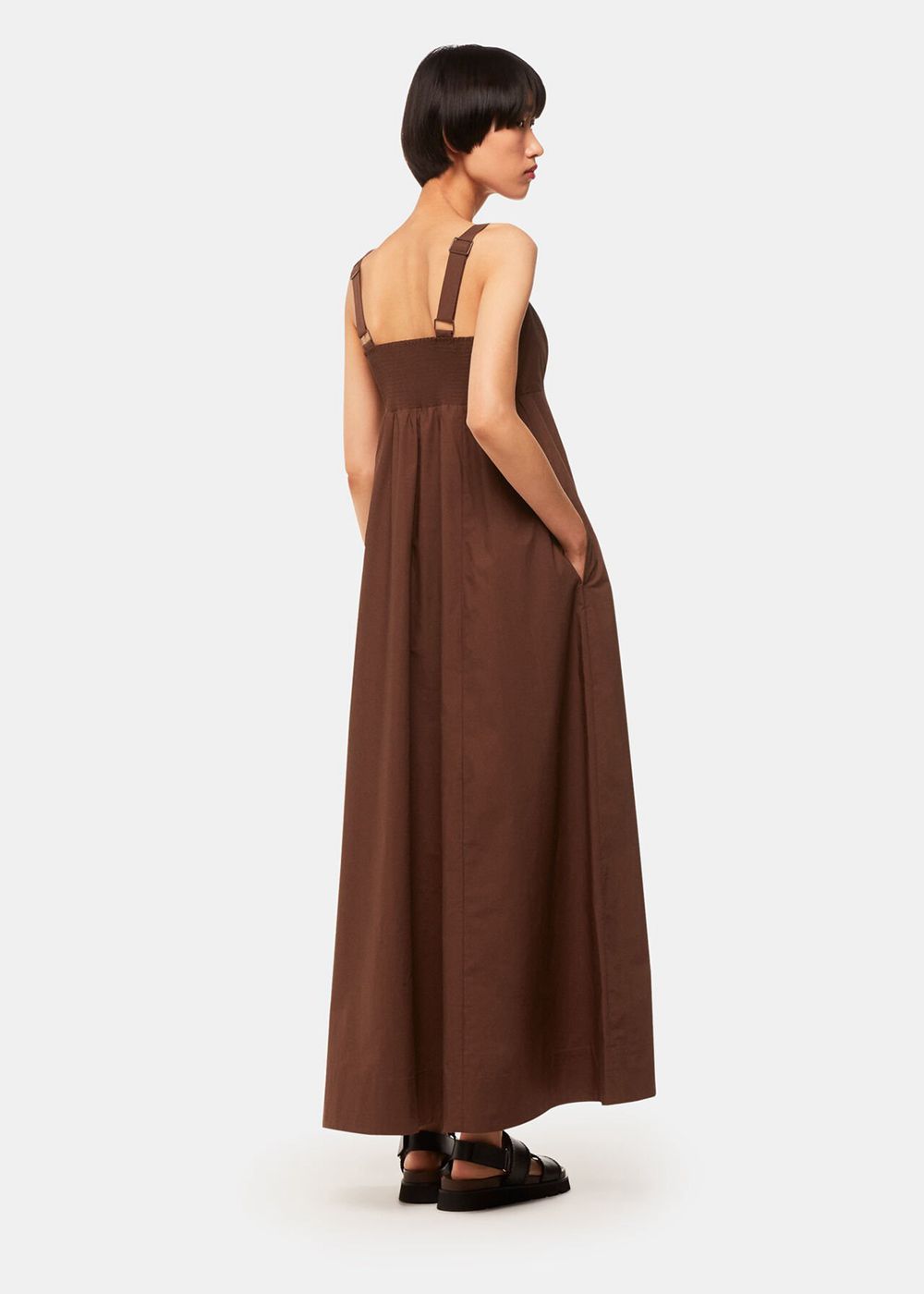 Whistles Anna Dress Brown | US-84126HLTO