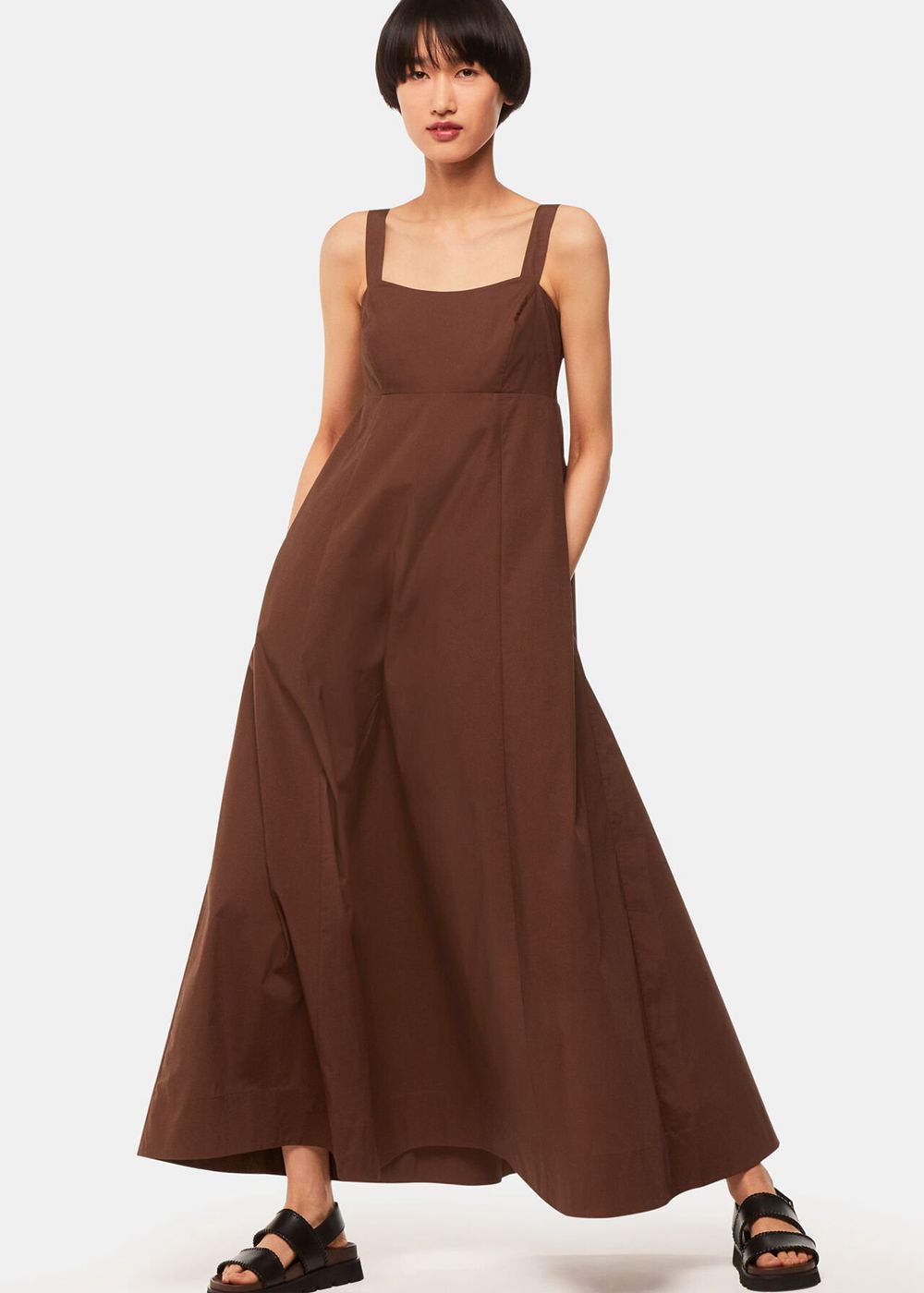 Whistles Anna Dress Brown | US-84126HLTO