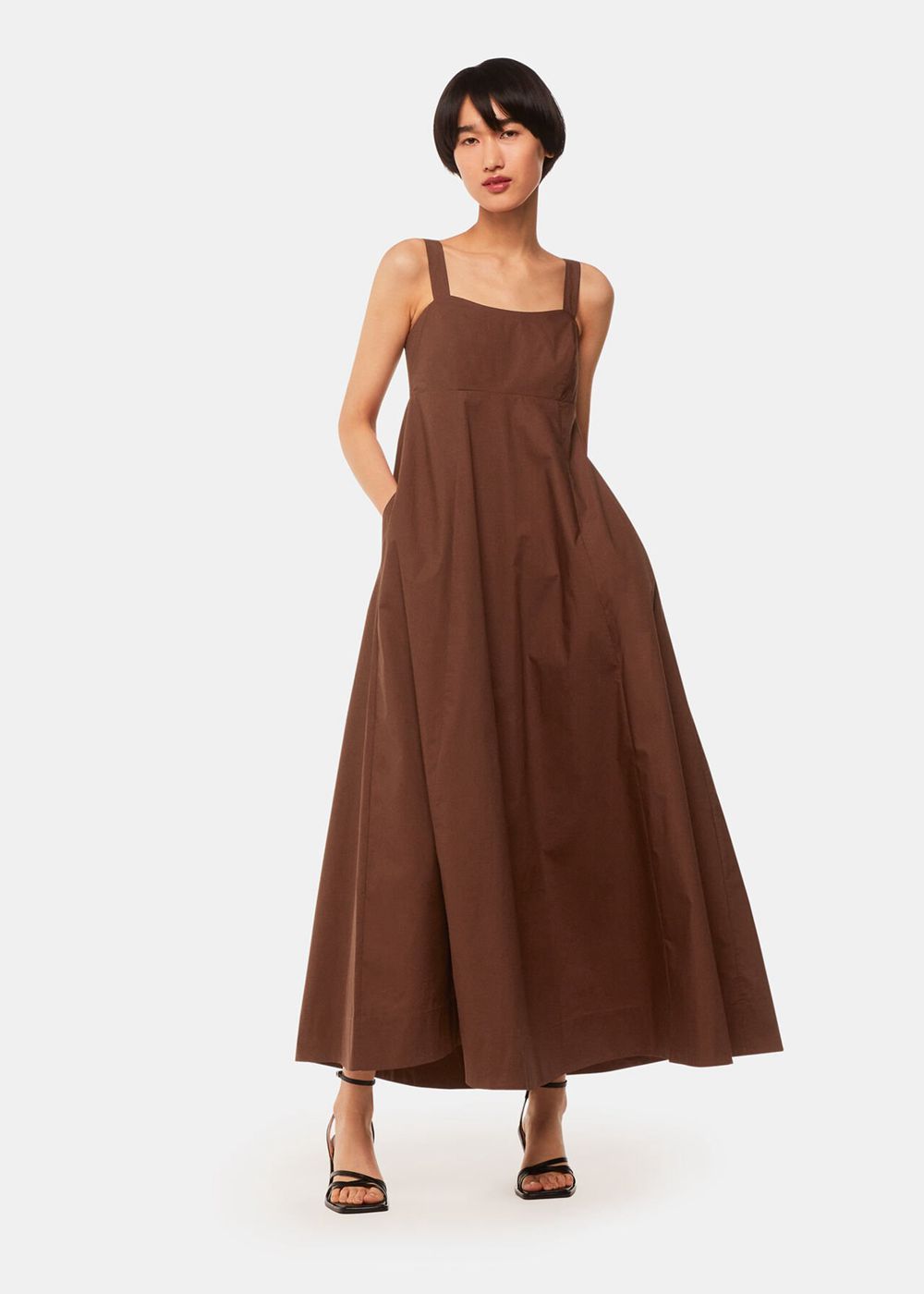 Whistles Anna Dress Brown | US-84126HLTO