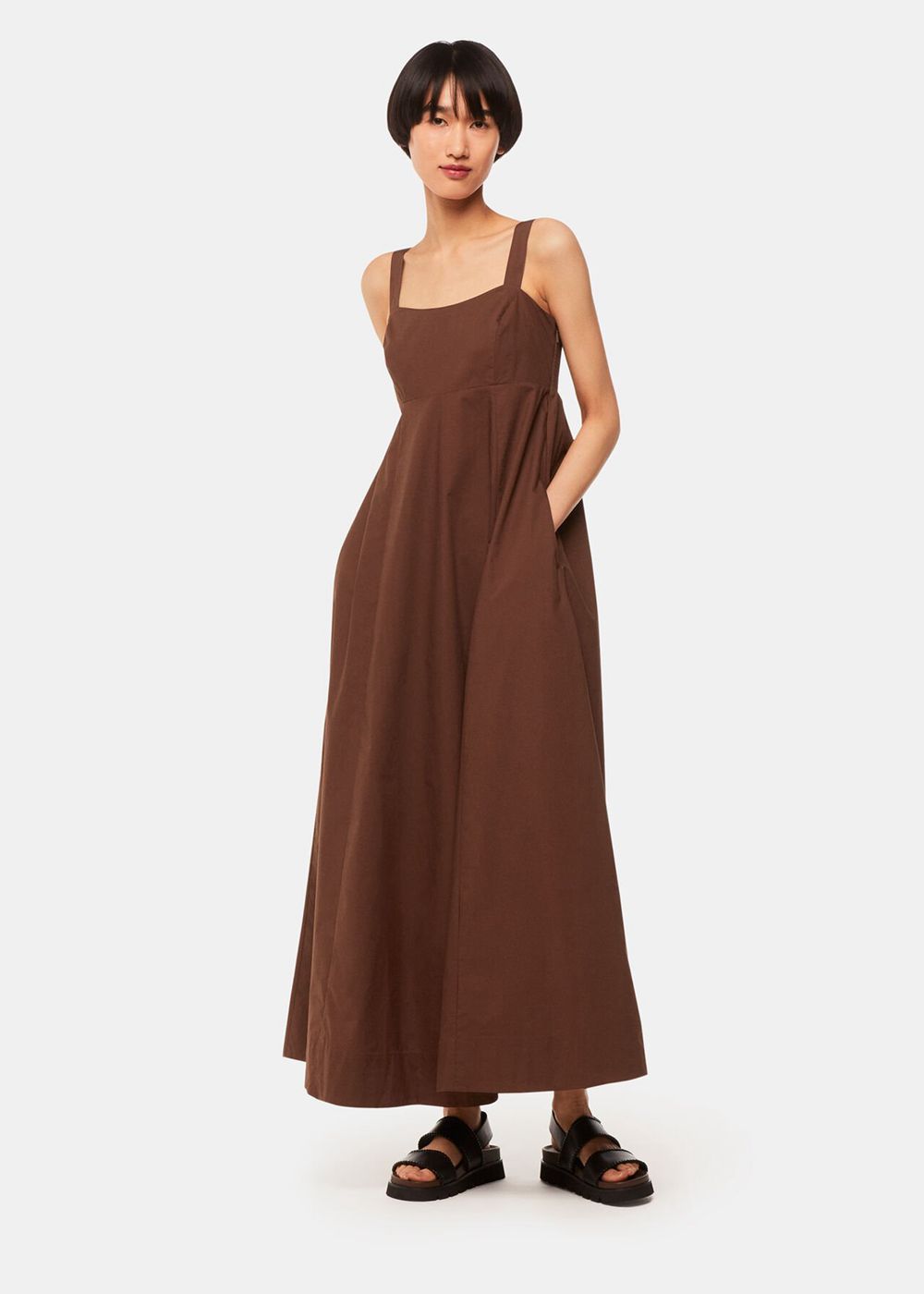 Whistles Anna Dress Brown | US-84126HLTO