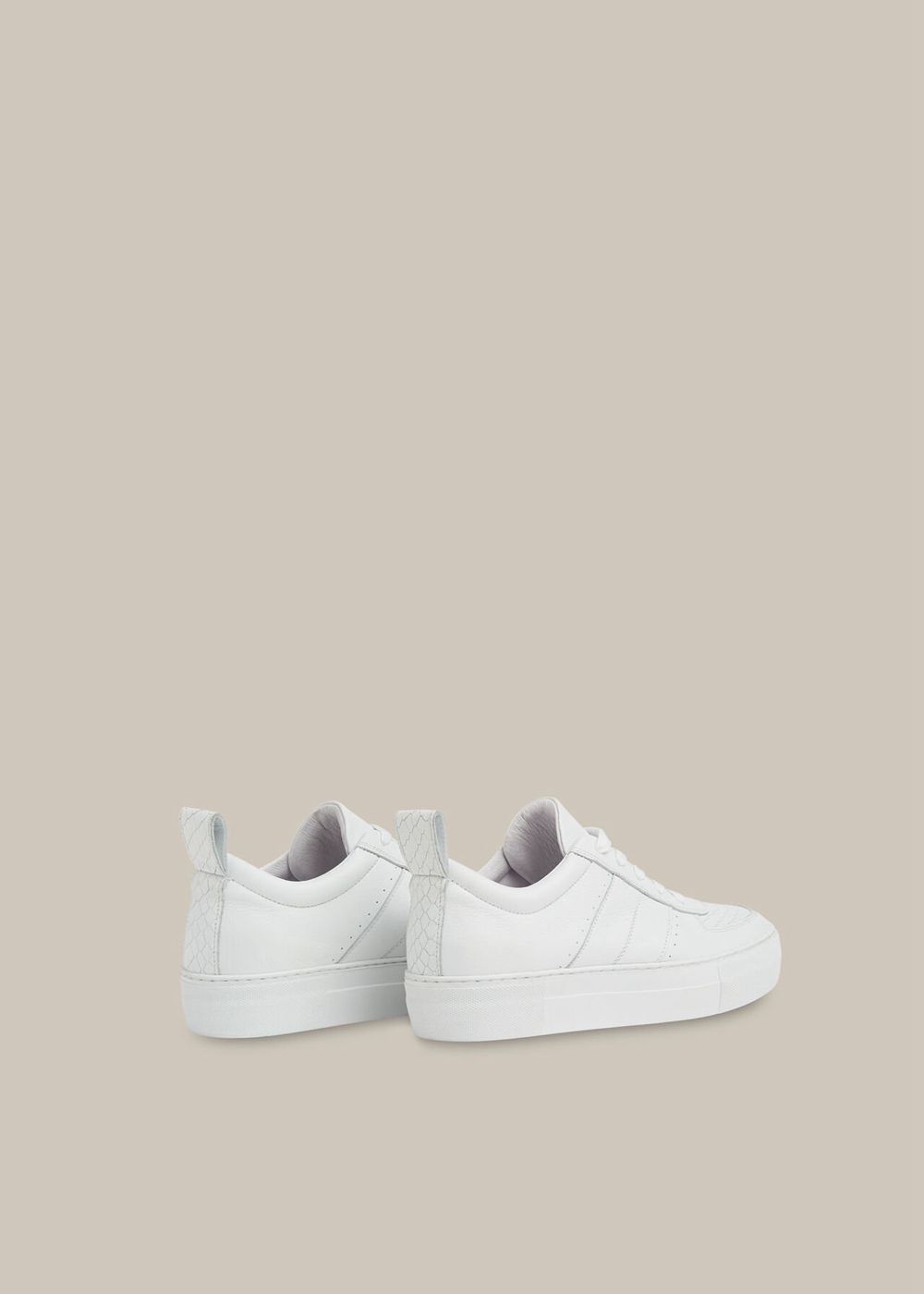 Whistles Anna Snake Deep Sole Sneakers White | US-53962IBQC