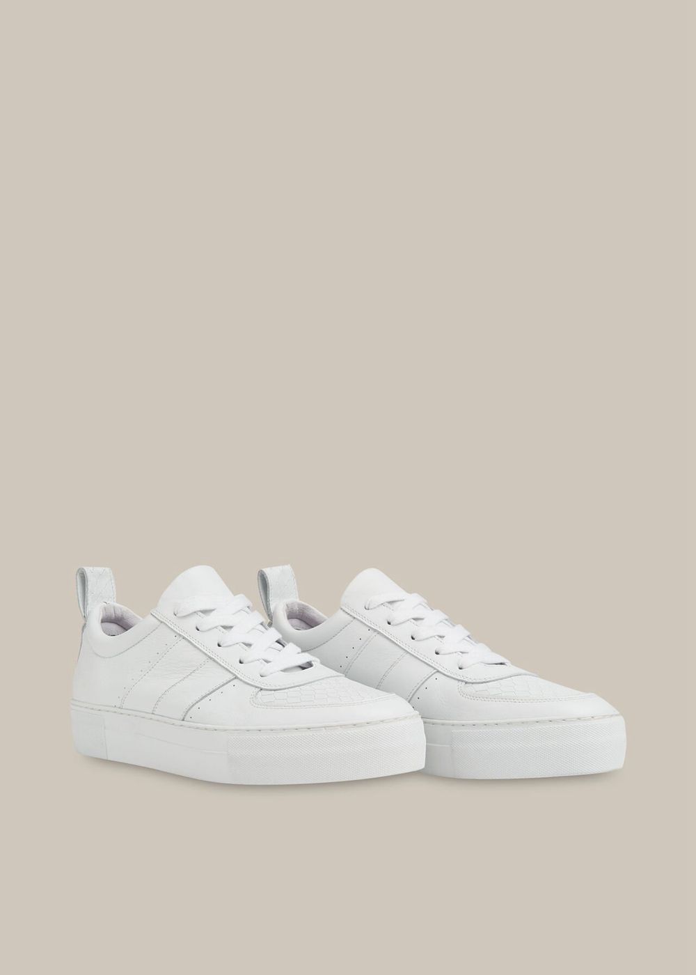 Whistles Anna Snake Deep Sole Sneakers White | US-53962IBQC