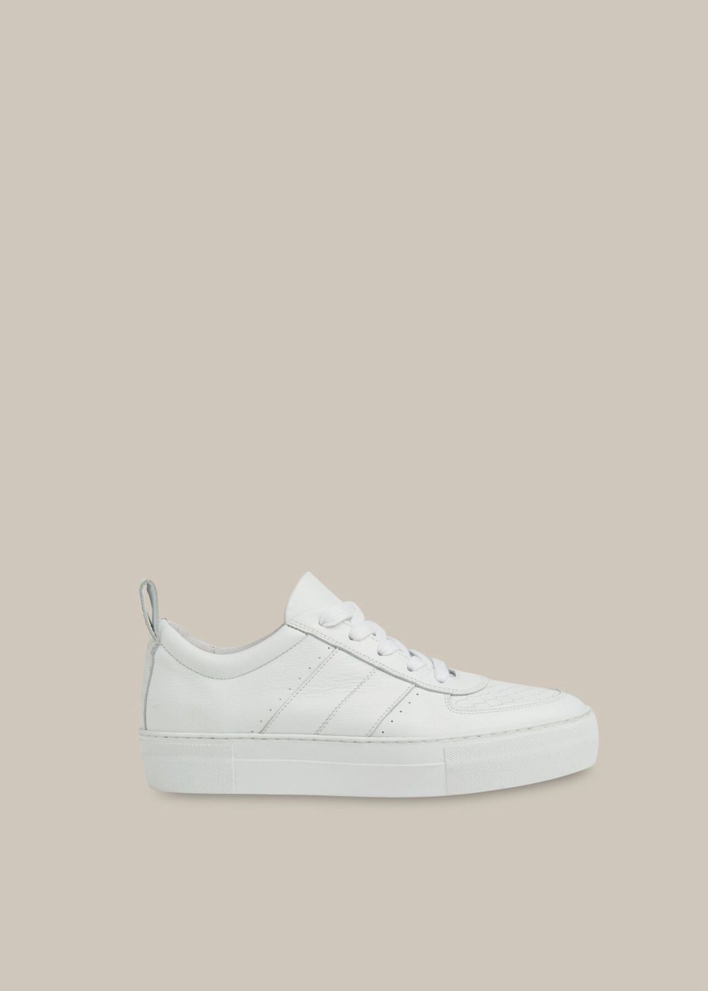 Whistles Anna Snake Deep Sole Sneakers White | US-53962IBQC