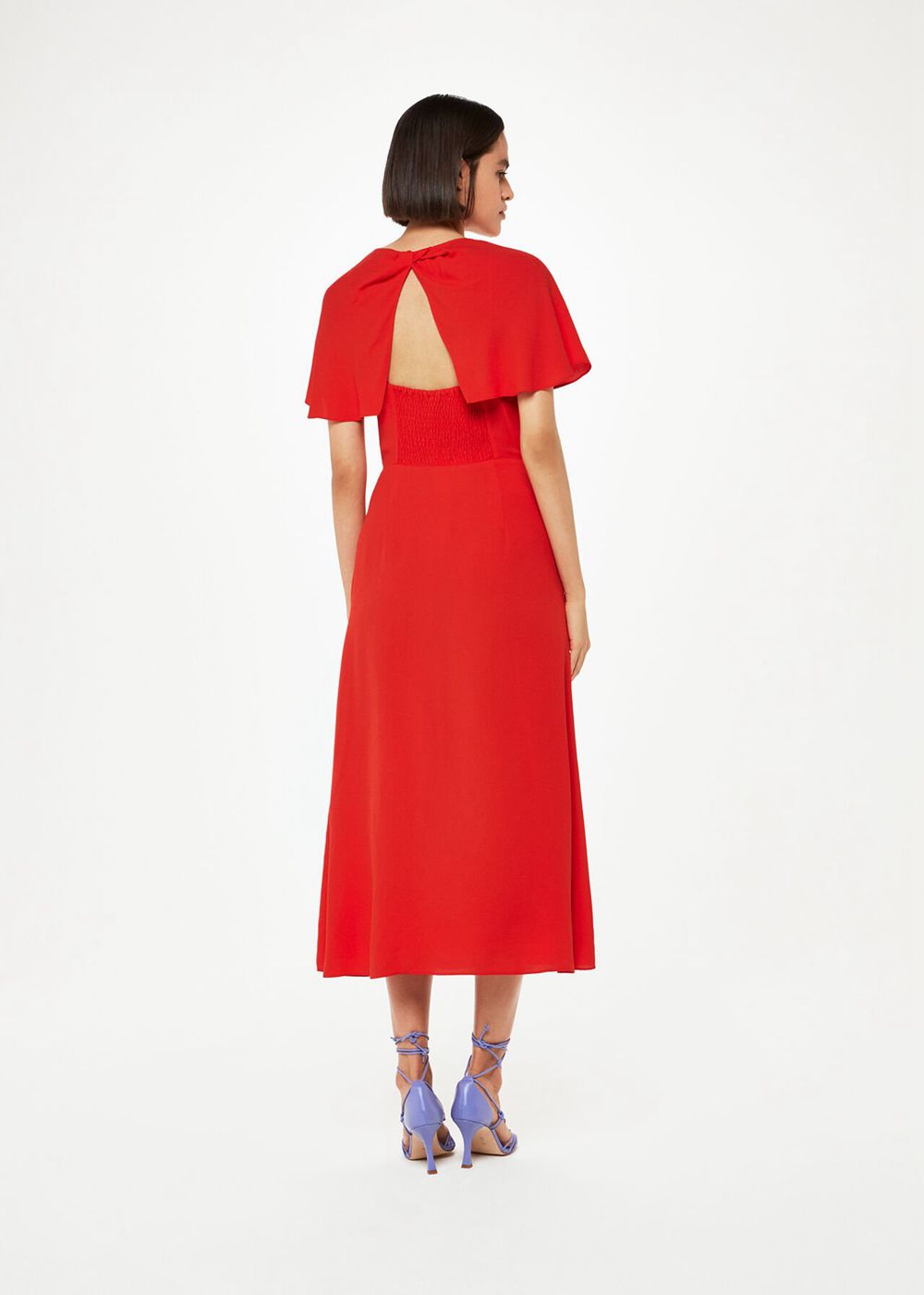 Whistles Annabelle Cape Sleeve Dress Red | US-67592AMLY