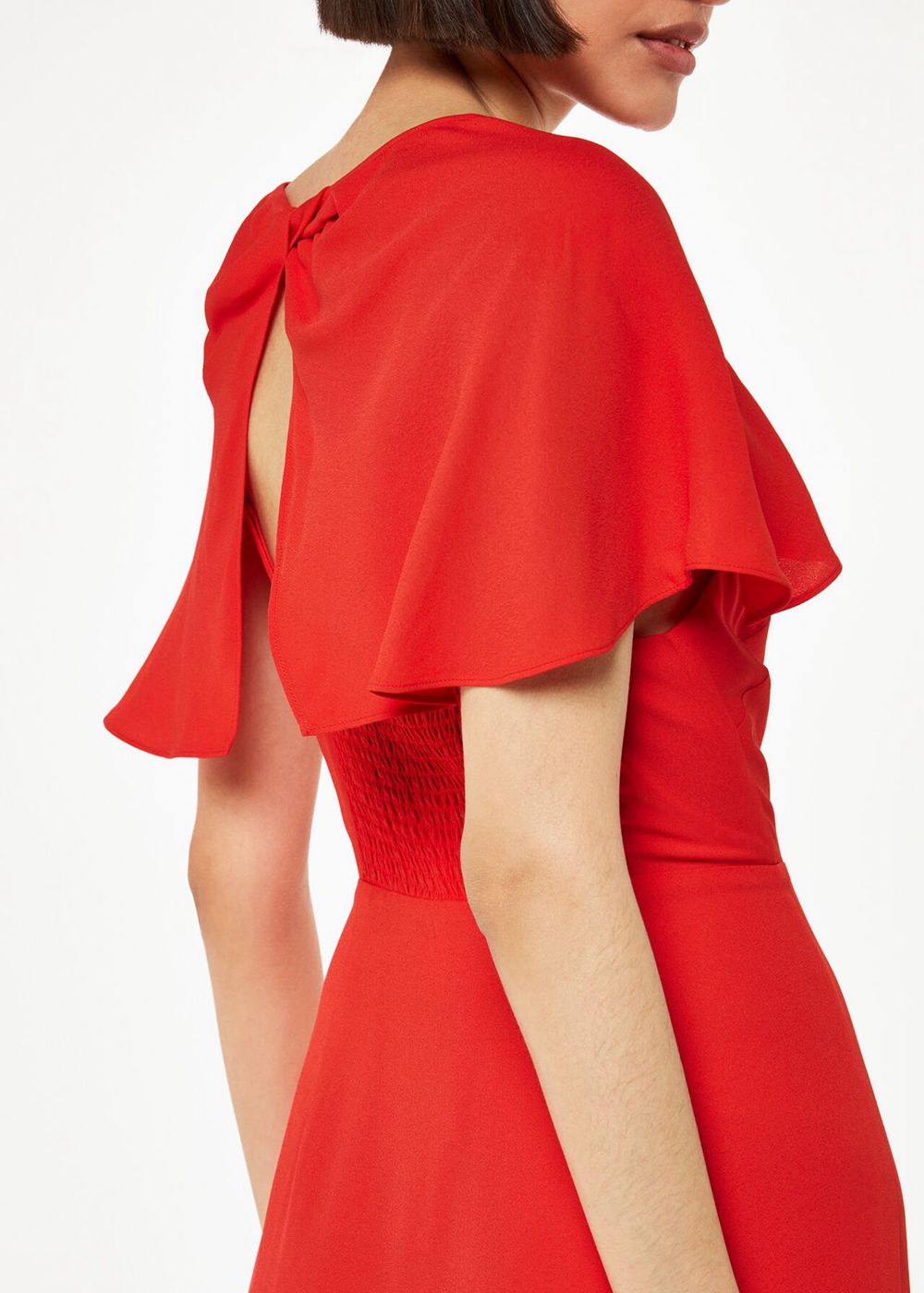 Whistles Annabelle Cape Sleeve Dress Red | US-67592AMLY