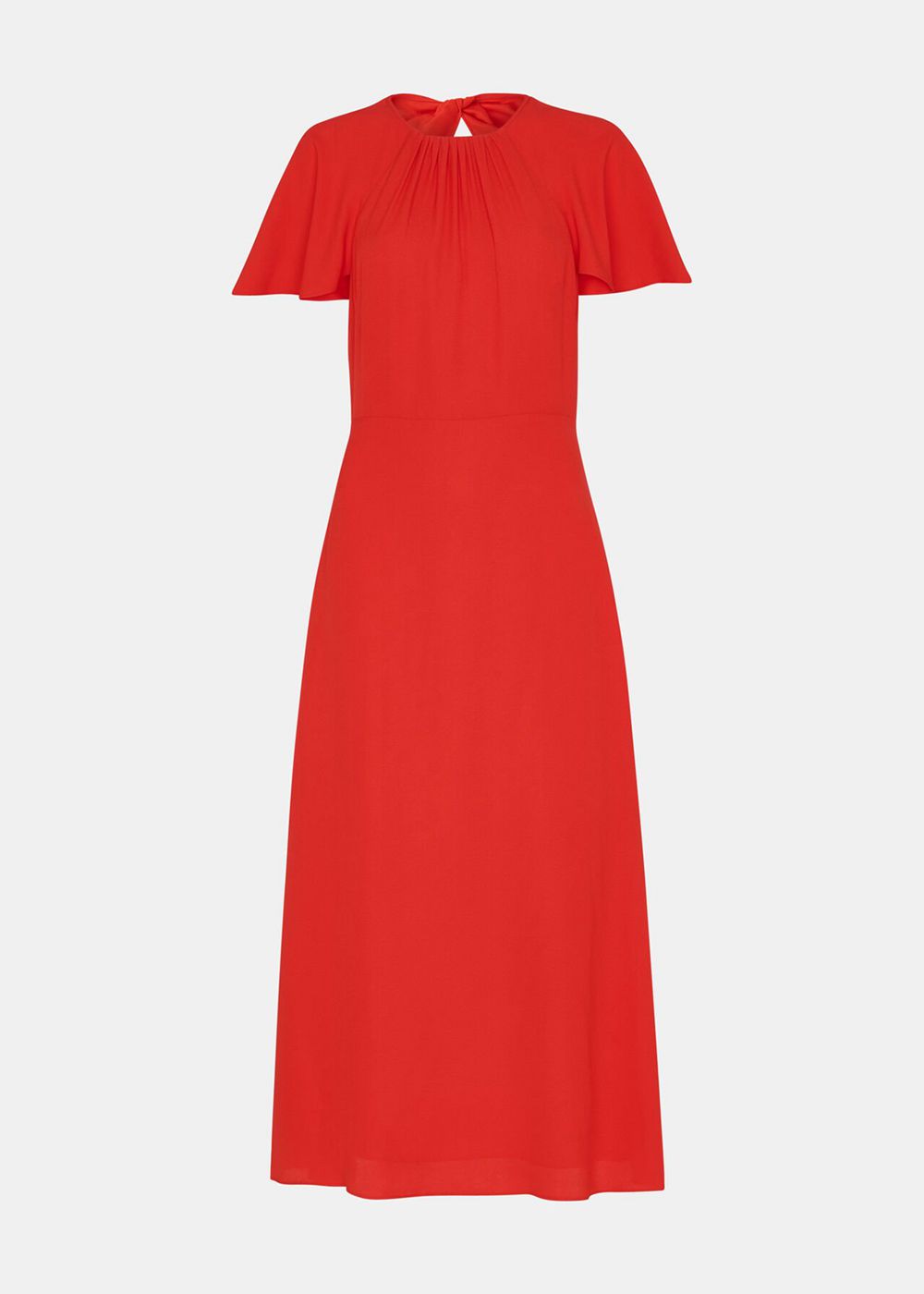 Whistles Annabelle Cape Sleeve Dress Red | US-67592AMLY