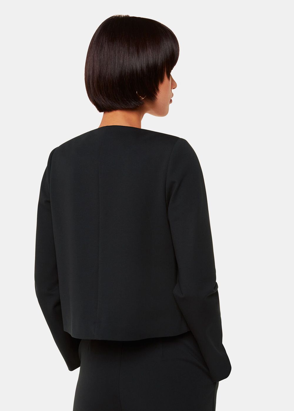 Whistles Anne Ponte Button Jacket Black | US-38276CMBP