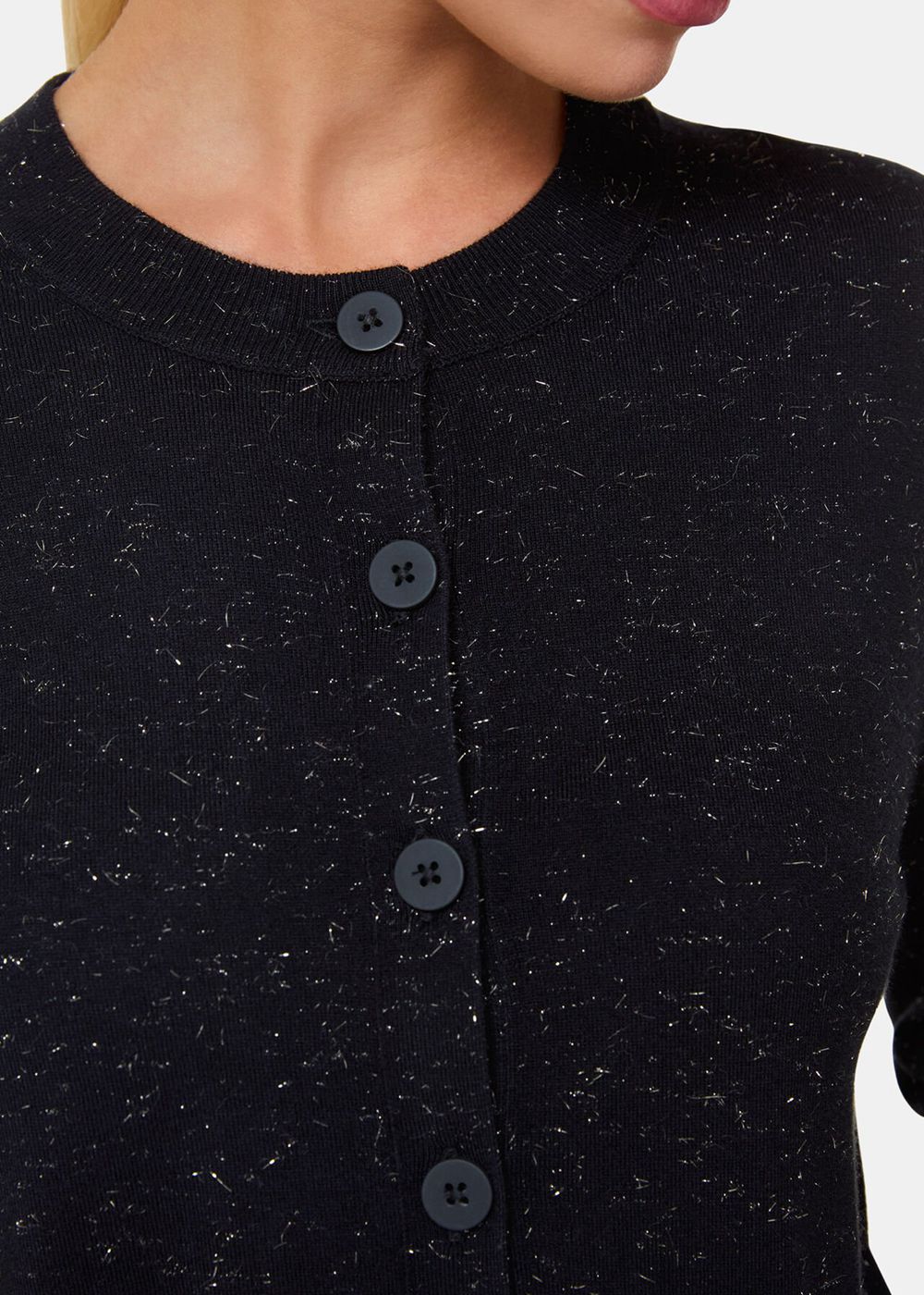 Whistles Annie Sparkle Cardigan Black | US-63109IXLF