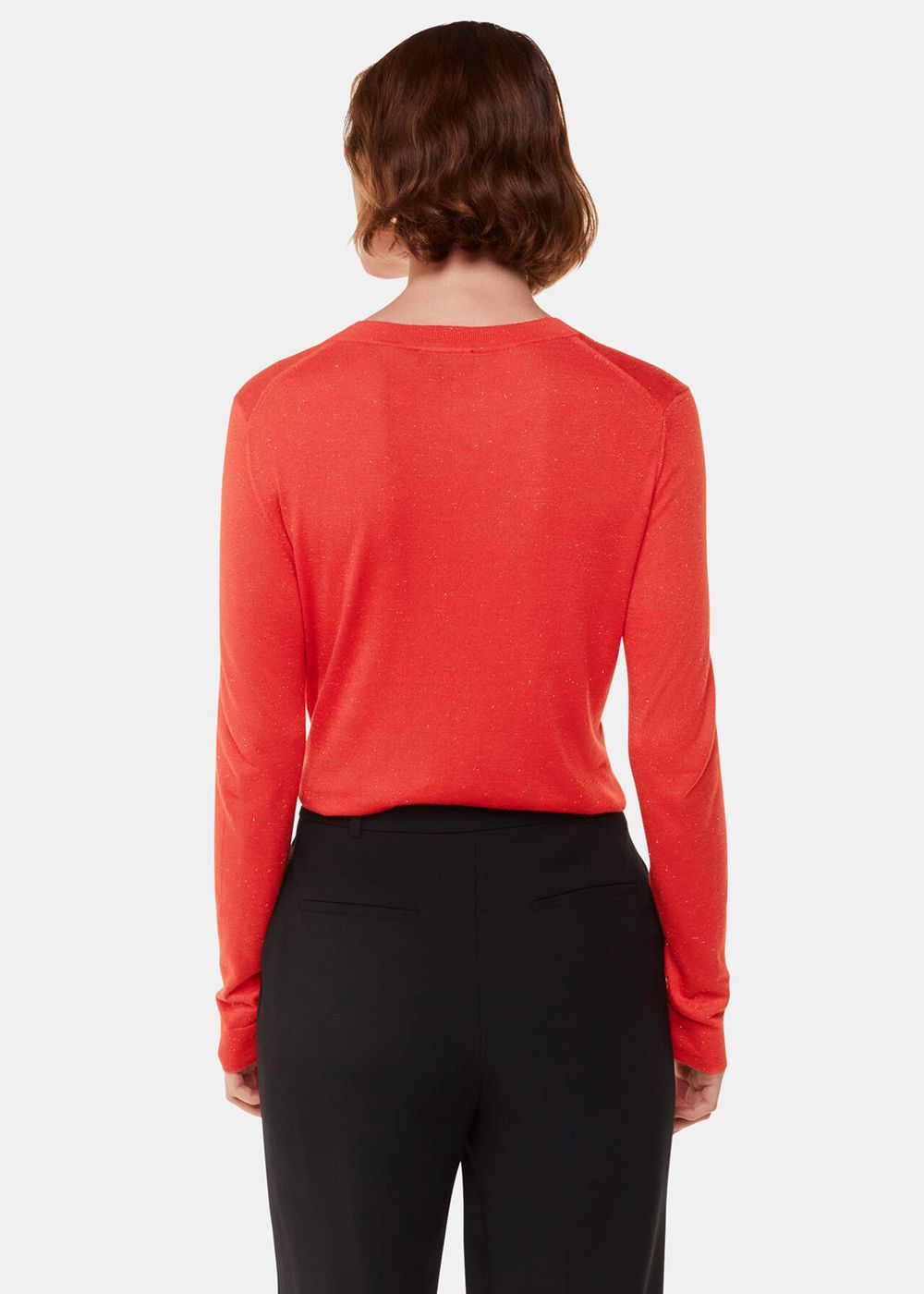 Whistles Annie Sparkle Crew Neck Sweater Red | US-14857IAHE