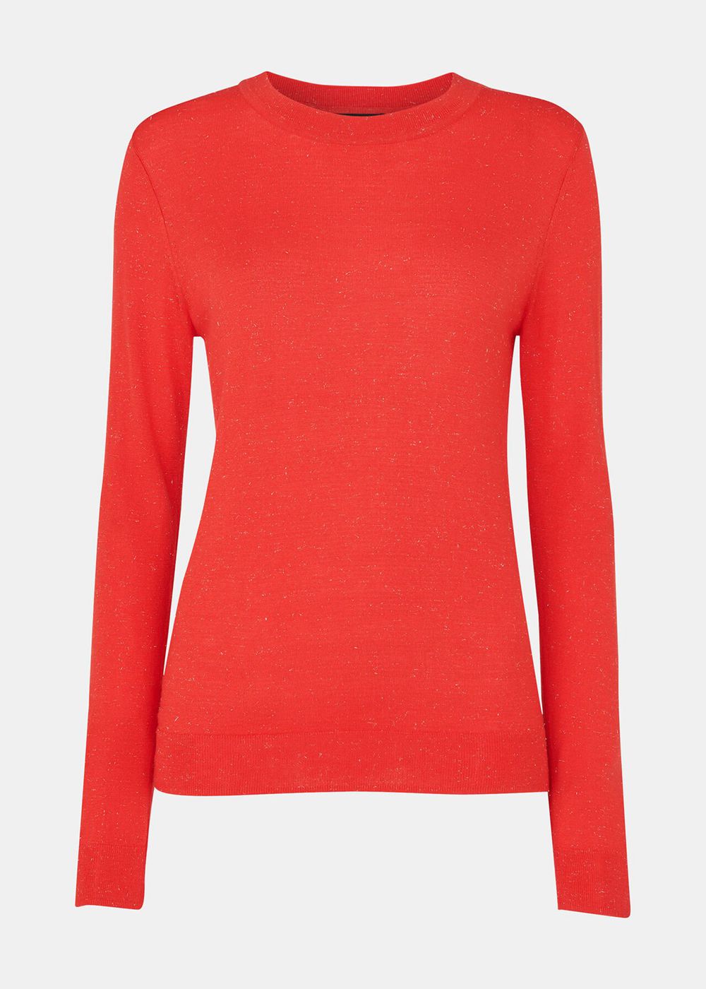 Whistles Annie Sparkle Crew Neck Sweater Red | US-14857IAHE