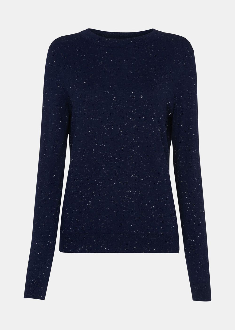 Whistles Annie Sparkle Crew Neck Sweater Navy | US-35240XZEV