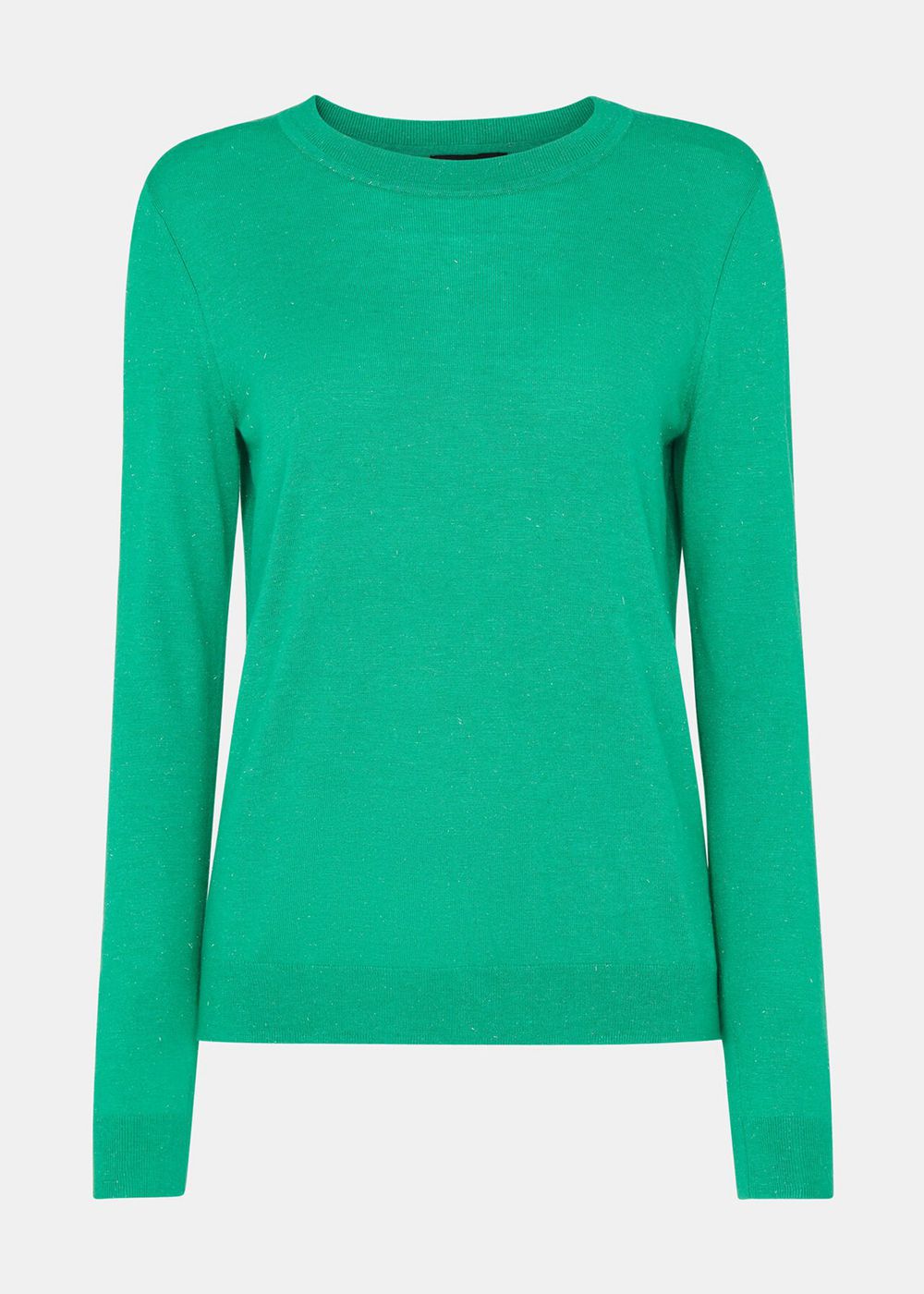 Whistles Annie Sparkle Crew Neck Sweater Green | US-45013SOFX