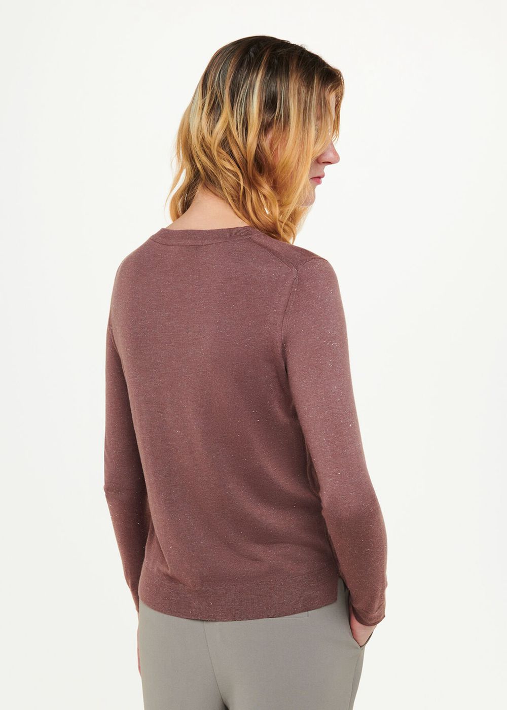 Whistles Annie Sparkle Crew Neck Sweater Brown | US-80963MIVA