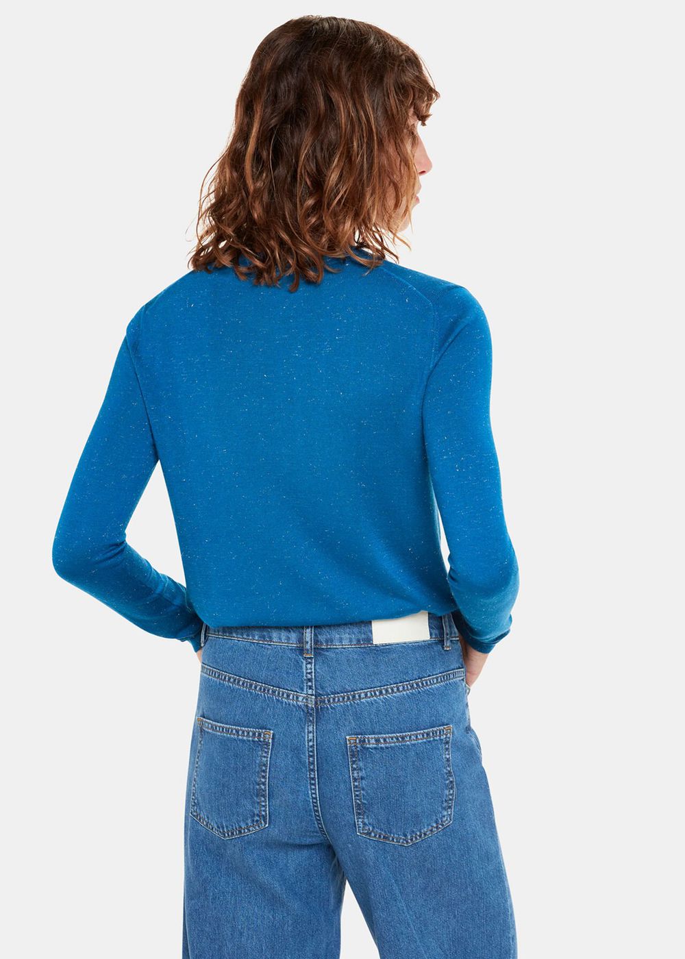 Whistles Annie Sparkle Crew Neck Sweater Blue | US-23049EJSF