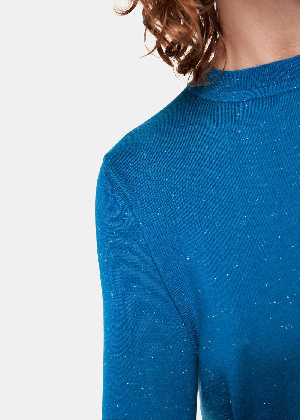 Whistles Annie Sparkle Crew Neck Sweater Blue | US-23049EJSF