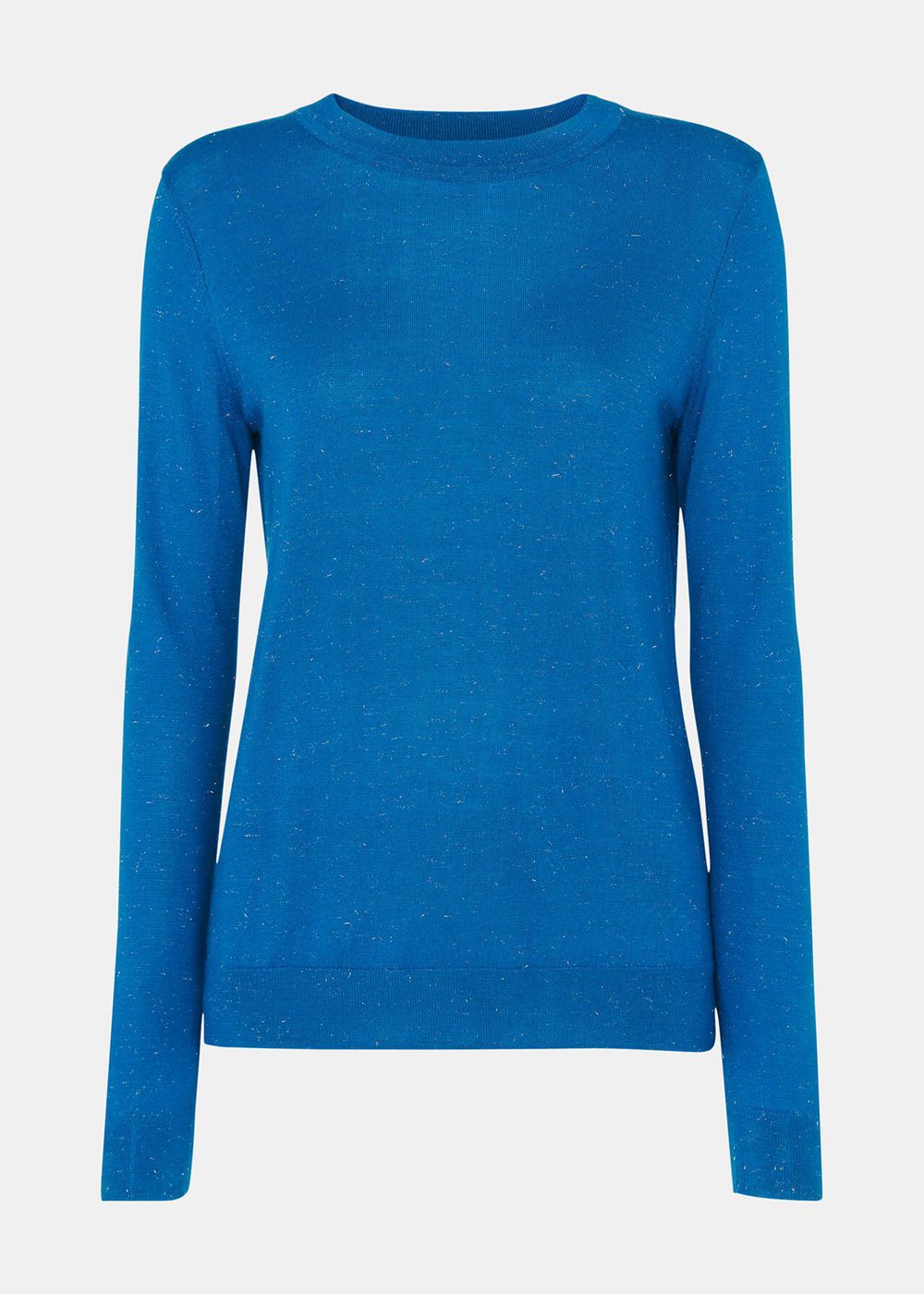 Whistles Annie Sparkle Crew Neck Sweater Blue | US-23049EJSF