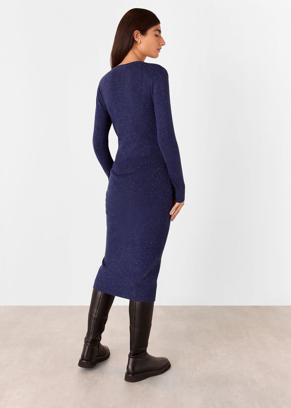 Whistles Annie Sparkle Knit Dress Navy | US-79286FSOC